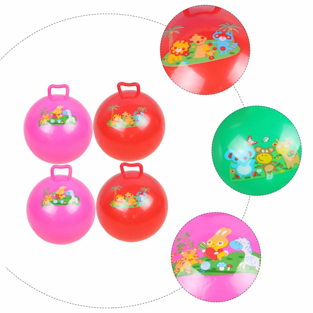 Balles Gonflables en PVC Résistants à l'Explosion, Design Cartoon Couleur Aléatoire, Jouets pour Garçon et Filles