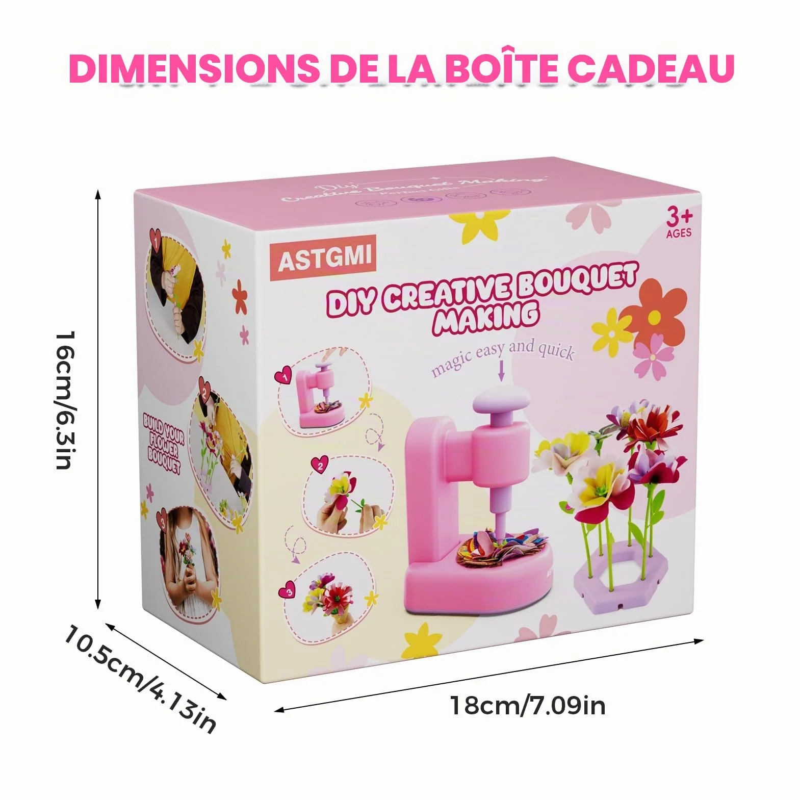 ASTGMI Kit Création Bouquet de Fleurs DIY, Cadeau Fille 3-10 Ans, Jouet Fleurs Enfant