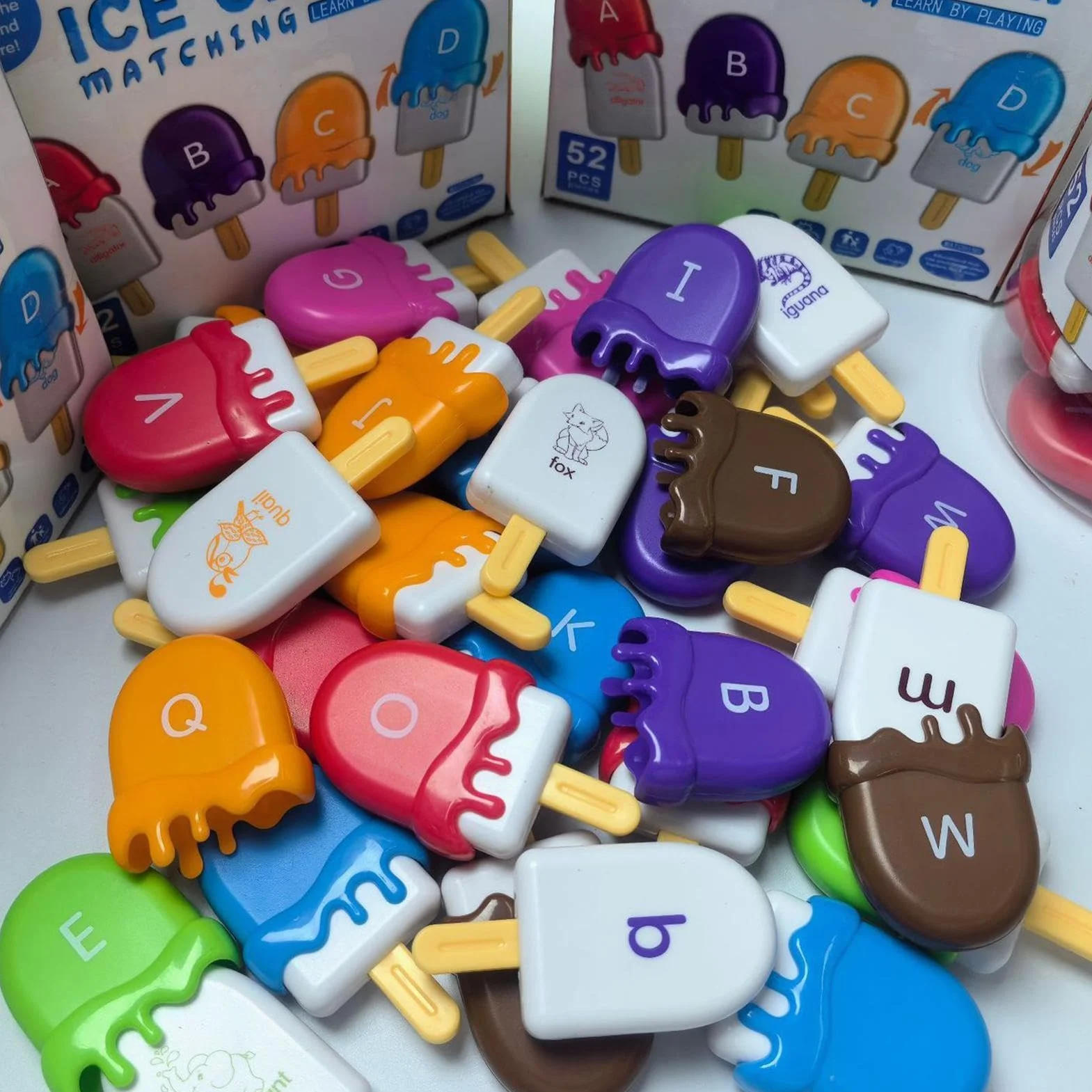 Jeux de correspondance de lettres maternelle alphabet | Ensemble bâtons glace assortis lettres | Jouet apprentissage lettres reconnaissance