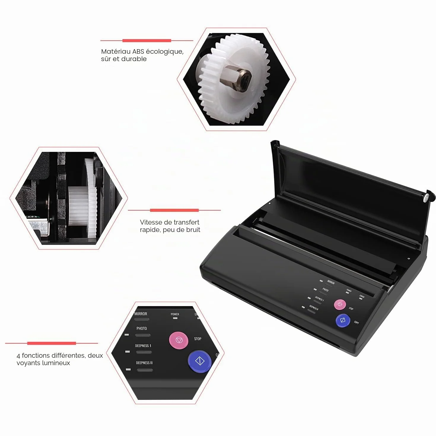TATELF Thermocopieur Tatouage Professionnel - Machine de Transfert Thermique pour Stencils Tattoo A4
