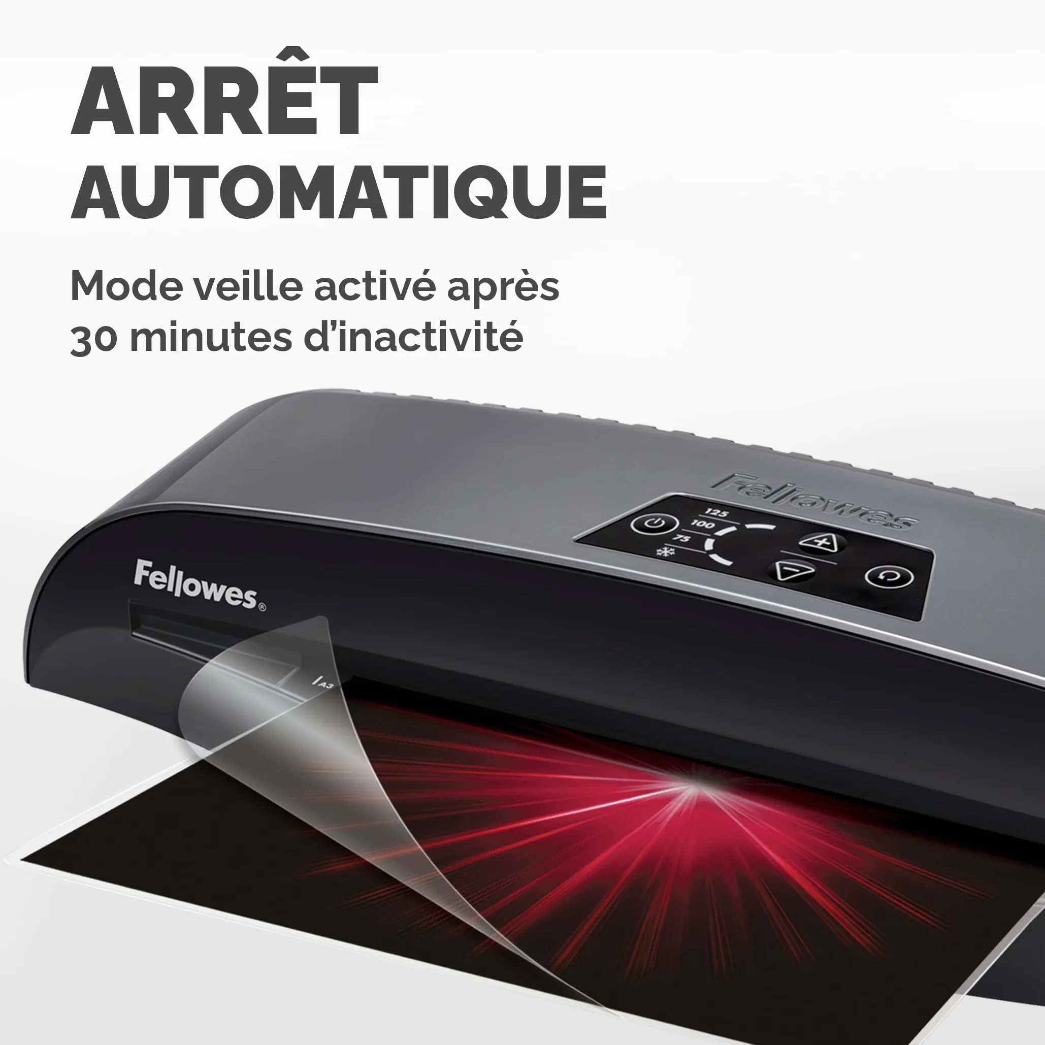 Fellowes Plastifieuse Calibre A3 80 à 125 microns Pack 10 pochettes