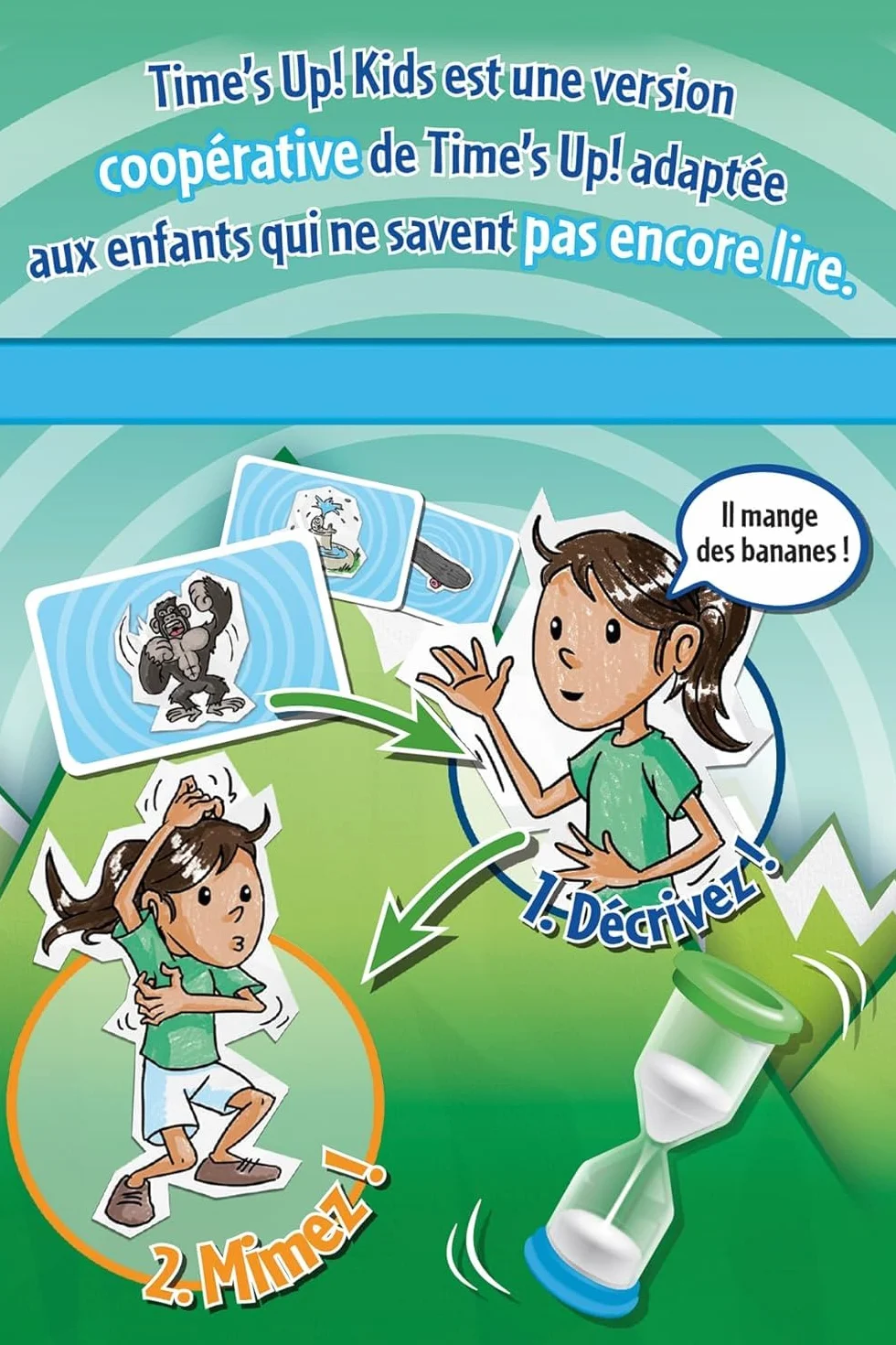 Asmodee Time's UP! Kids Version Panda Jeu de Société Enfants dès 4 Ans Jeu d'Ambiance Famille Rapidité Cartes Dessins 2-12 Joueurs 20 Min