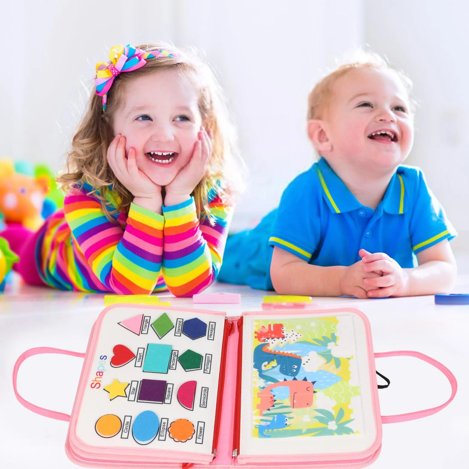Montessori Busy Board - Livre d'activités sensorielles 8-en-1, développement motricité fine éducation préscolaire
