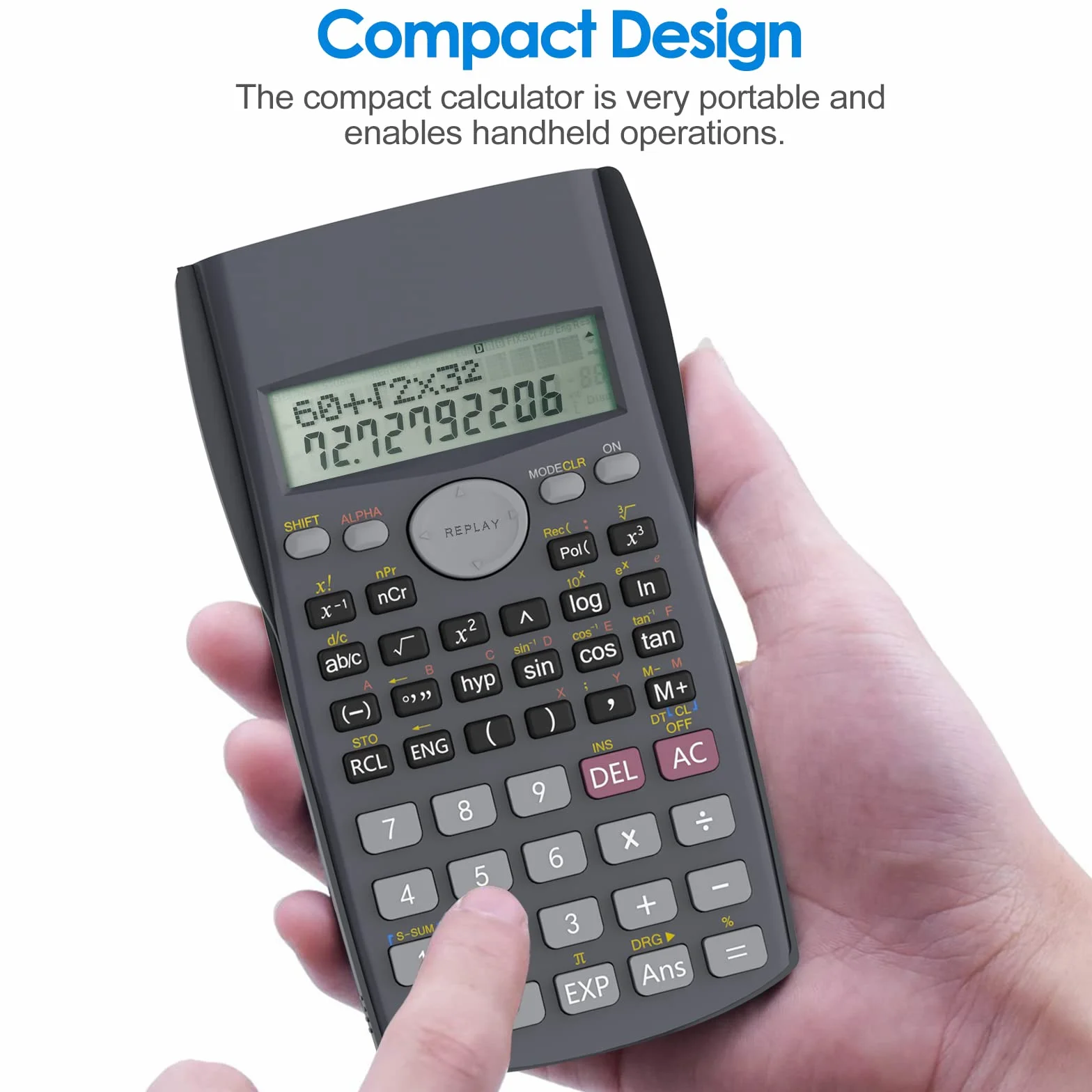 Helect Calculatrice Scientifique 2 Lignes Noir