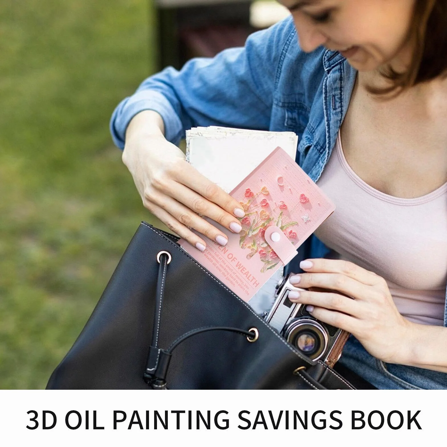 Livre Pour Économiser De L Argent, Défi Économies 100 Enveloppes 3D Peinture à l Huile Organisateur de Dépenses Portefeuille Carnet de Gestion Budget pour Adultes
