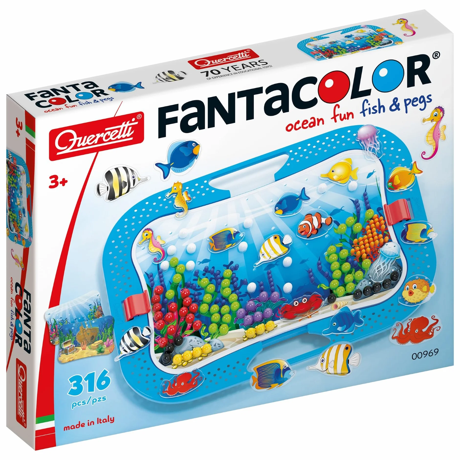 Quercetti Ocean Fun Fish & Pegs Jeux éducatifs mosaïque Enfant