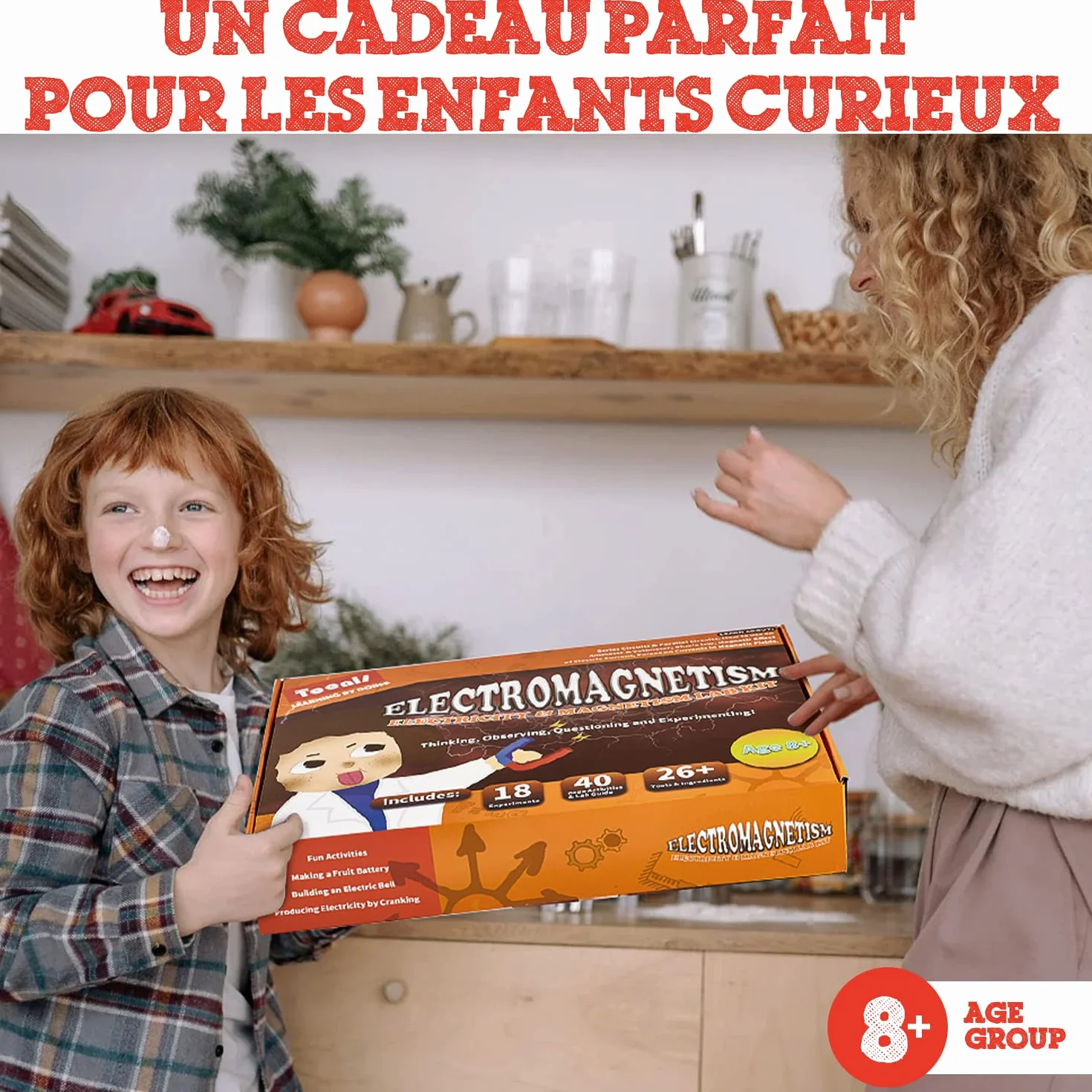 Teenii Kit Scientifique Enfant Électricité et Magnétisme STEM, Circuit Électrique, Coffret Physique 50 Pièces 8 Ans+