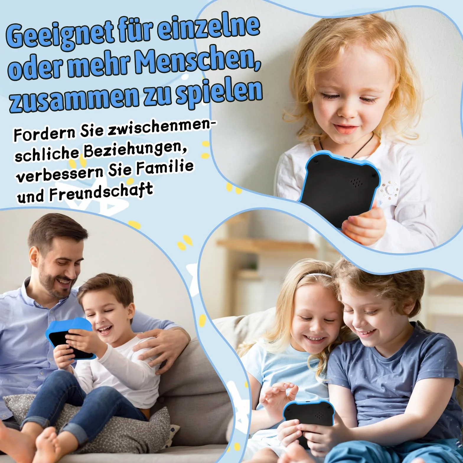 Jeu de Tic Tac Toe Électronique Portable avec Console de Voyage, Jouets de Société Fidget, Jeu de Puzzle pour Enfants et Adultes (Jaune)