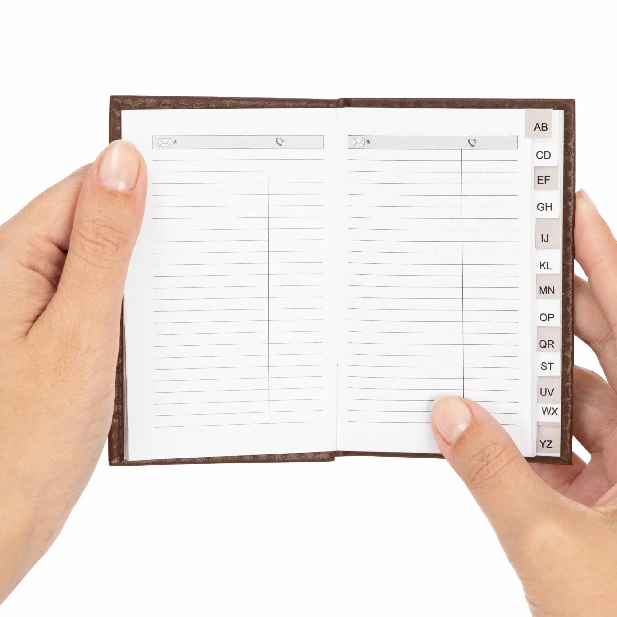 Evelay Carnet d'adresses similicuir exécutive rembourrée A-Z Marron