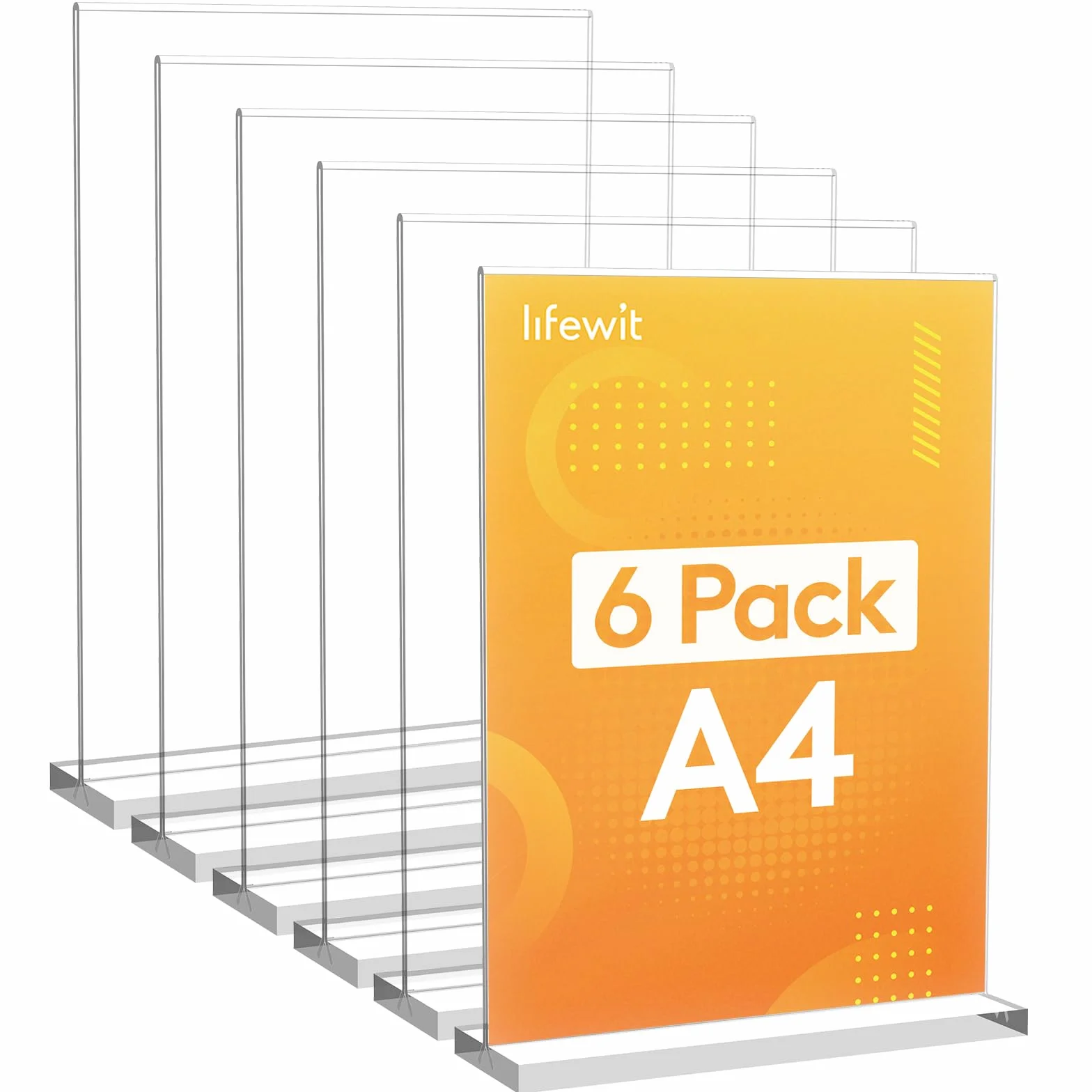 Lifewit Porte Affiche A4 Acrylique Transparent, Présentoir Table Forme T, 30x21 cm Lot 6