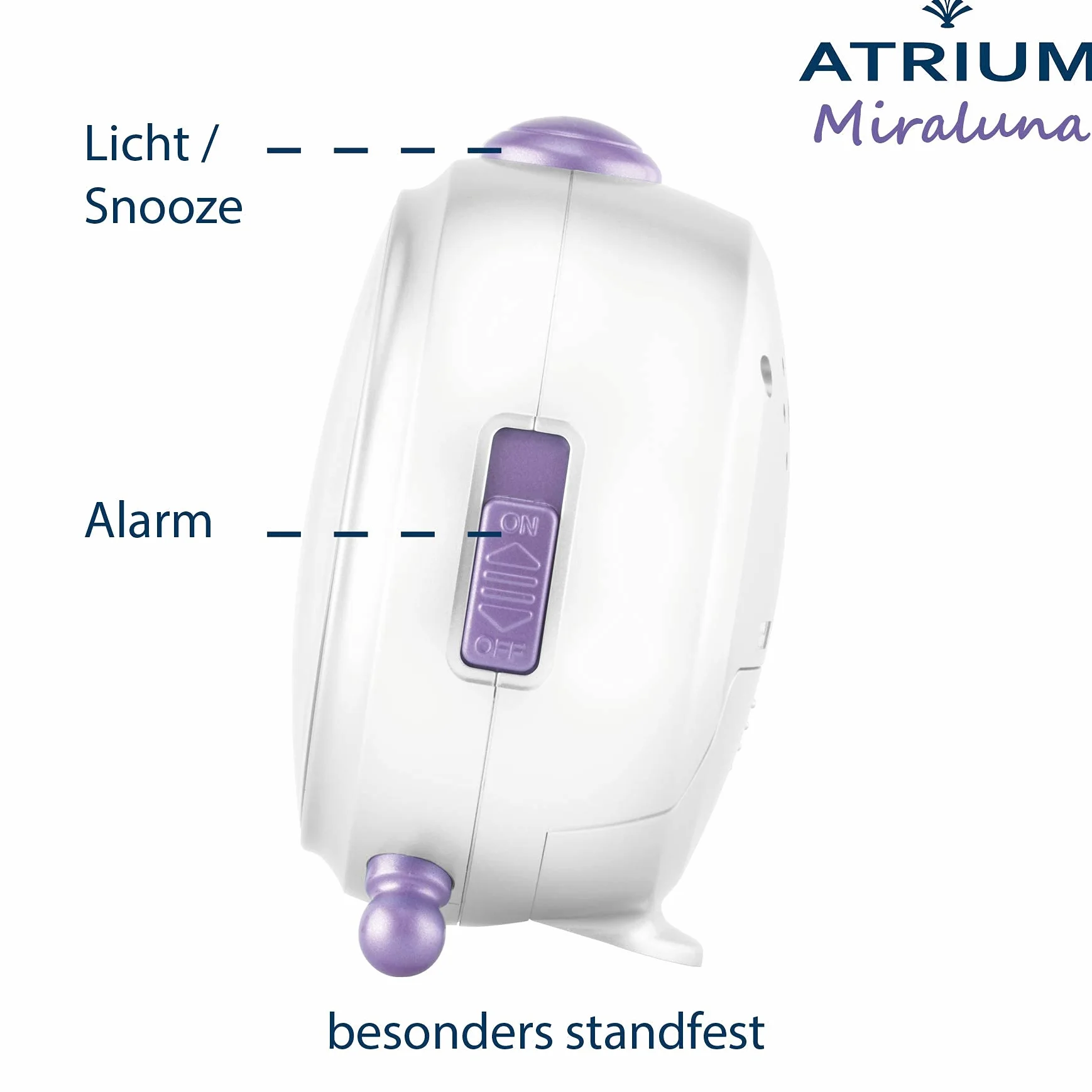 Atrium Miraluna A932-0 Réveil enfant fée licorne quartz lumineux snooze blanc