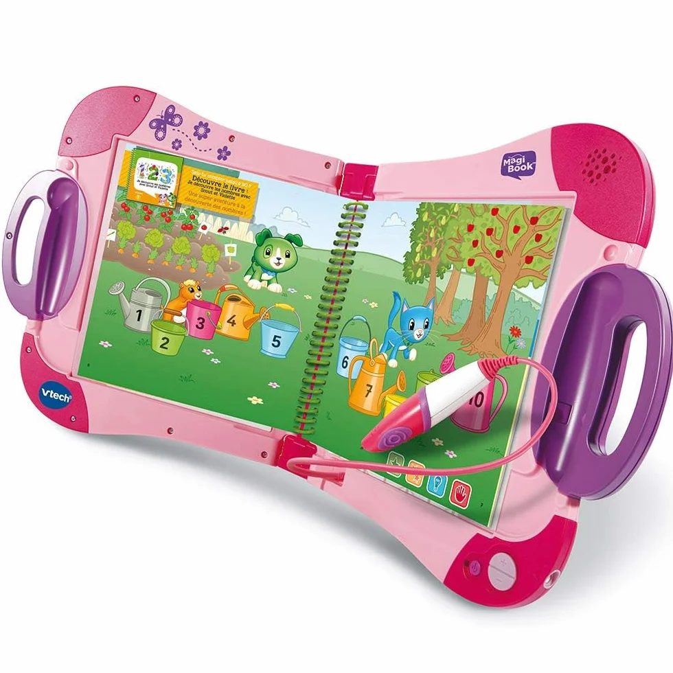 VTech MagiBook Starter Pack Rose, Lecteur Interactif de Livres Éducatifs, Système d'apprentissage Tactile, Cadeau Enfant 2-8 Ans