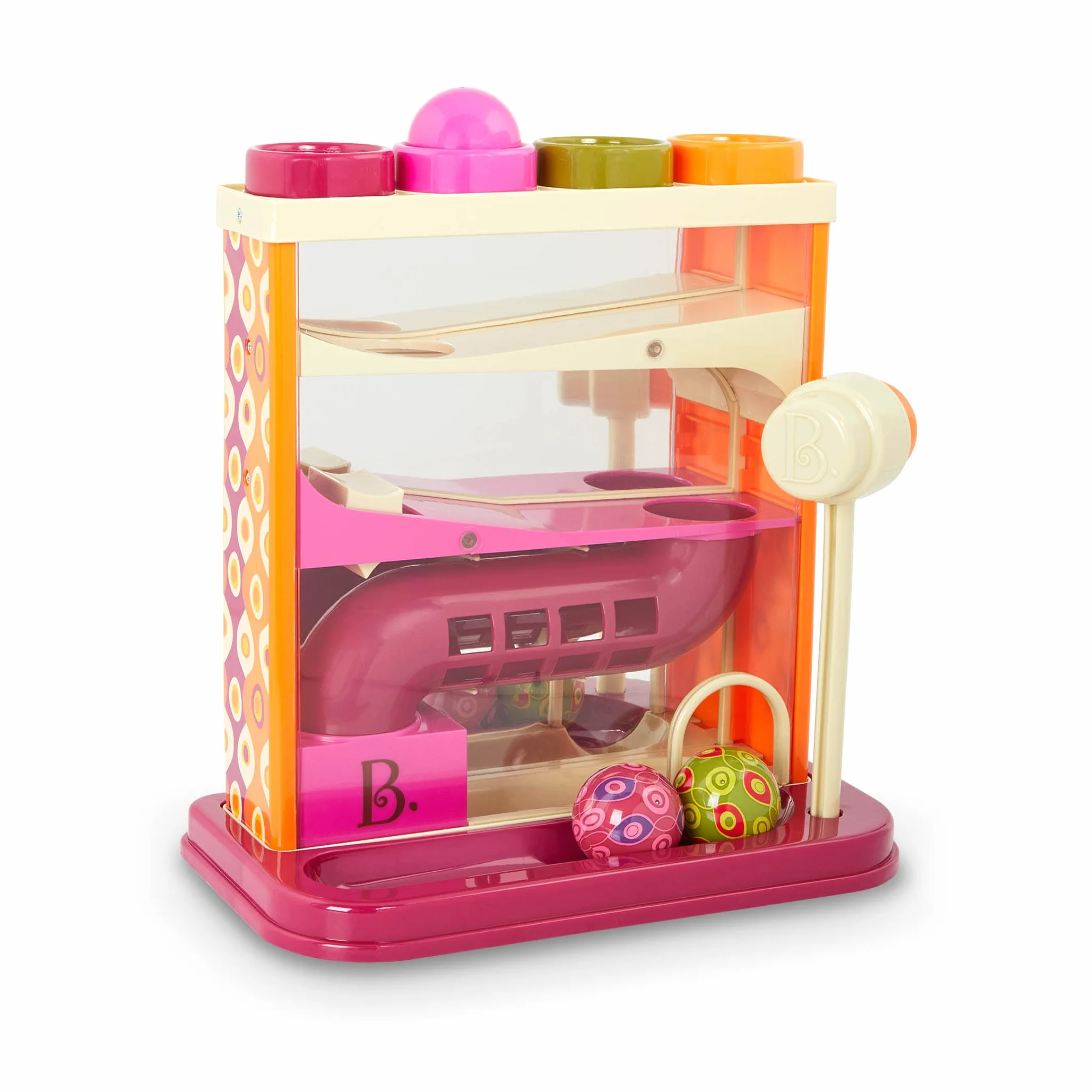B. toys Whack-a-Ball Jouet à marteler éducatif 4 balles colorées 1 marteau 12 Mois+