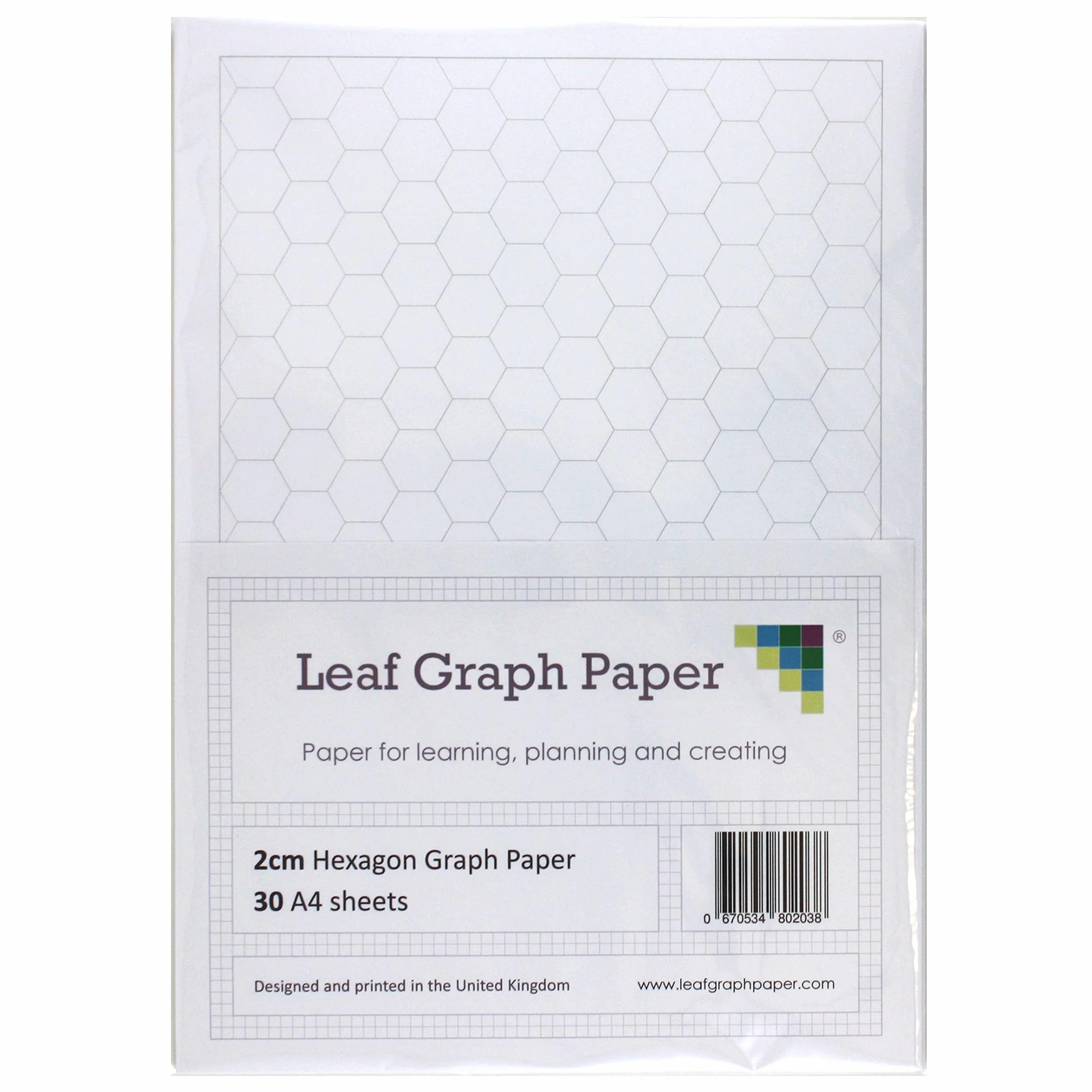 Lot de 30 feuilles papier graphique hexagonal A4 20 mm grille hexagonale chimie organique jeux