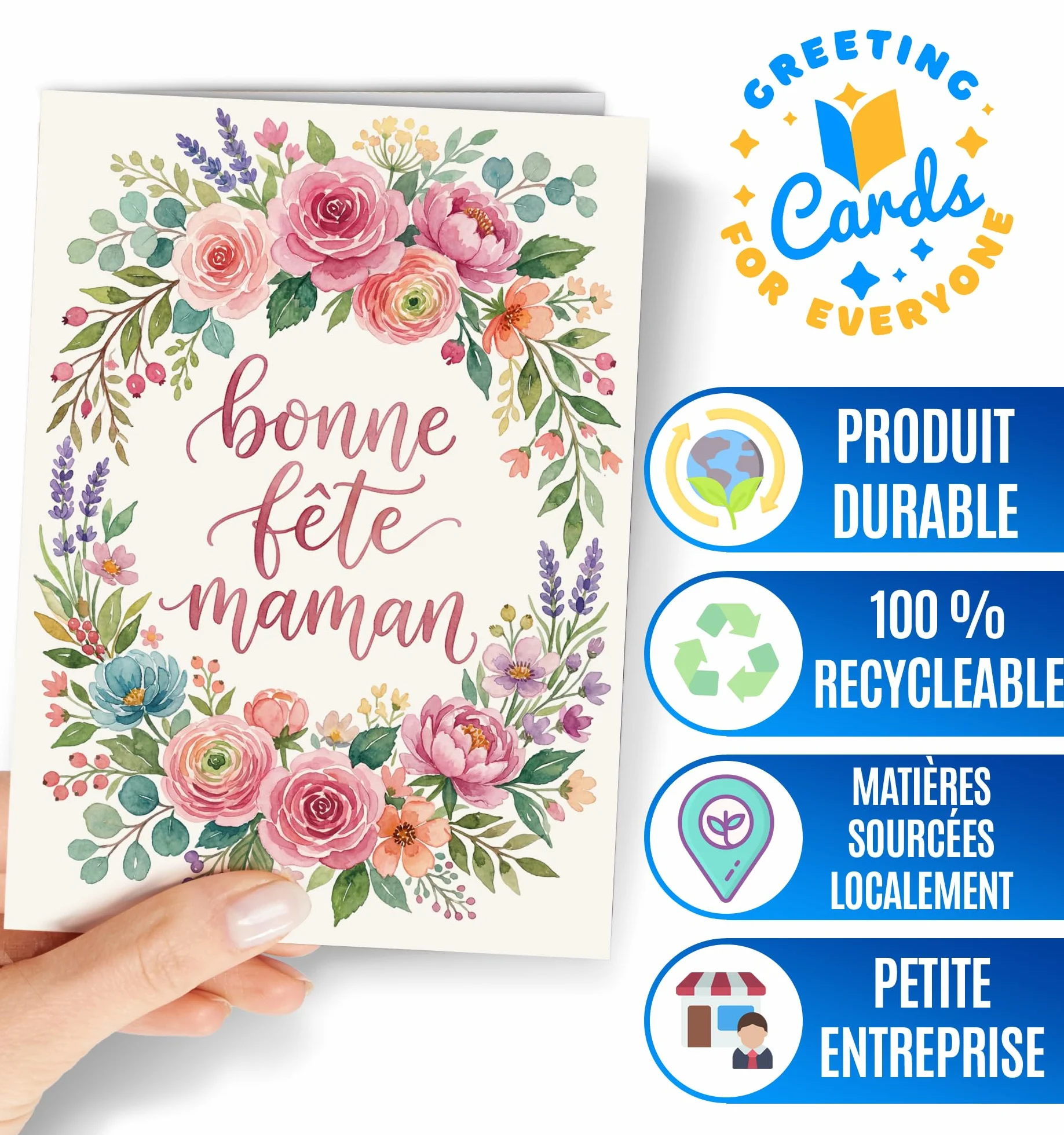 Carte Fête des Mères pour Maman - Carte "Je t'aime Maman" avec Message Doux, Idée Cadeau