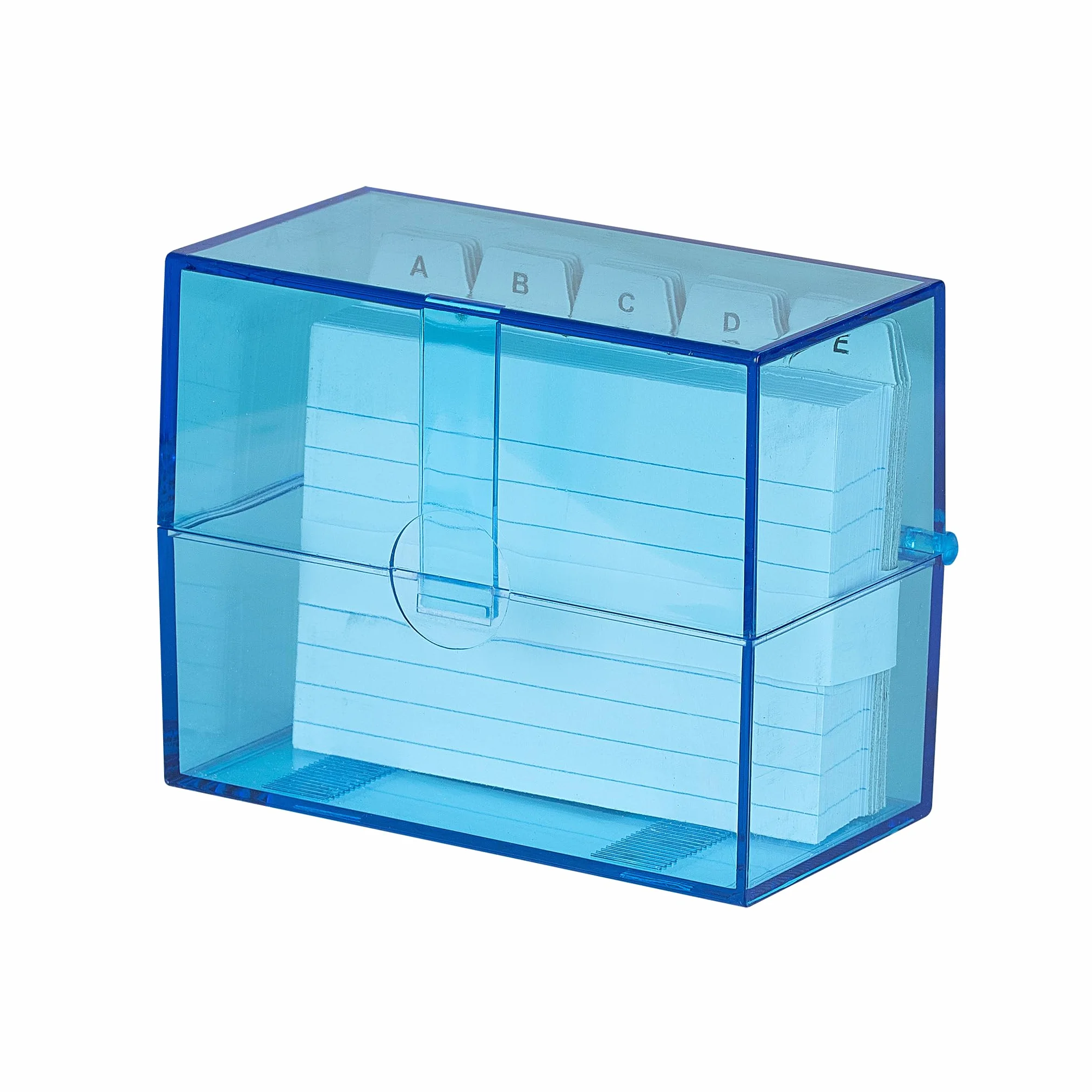 Wedo Fichier A7 avec cartes registre alphabétique 200 cartes Transparent Bleu