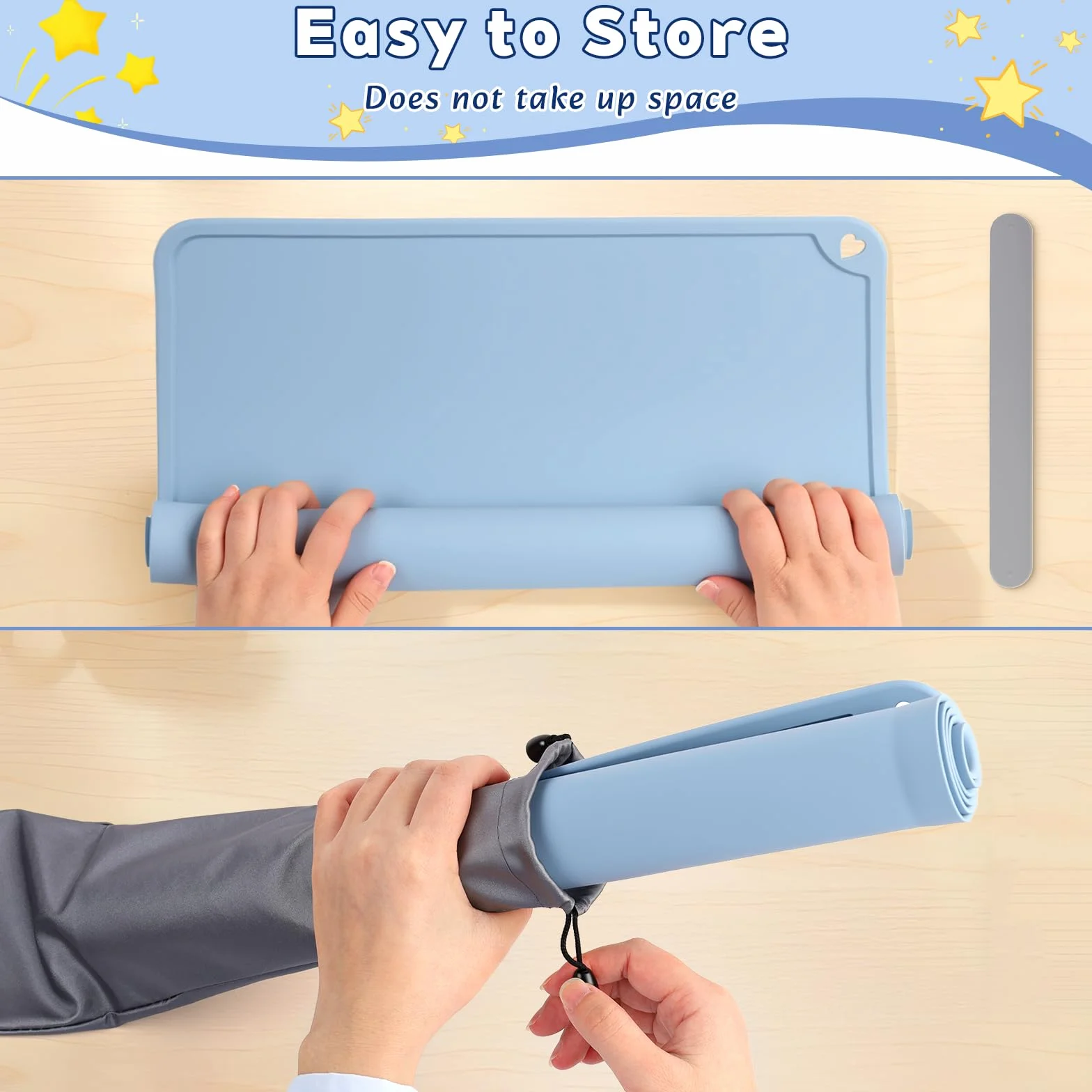 Tapis de Peinture en Silicone 60 x 40 cm avec Clip Magnétique et Sac de Rangement