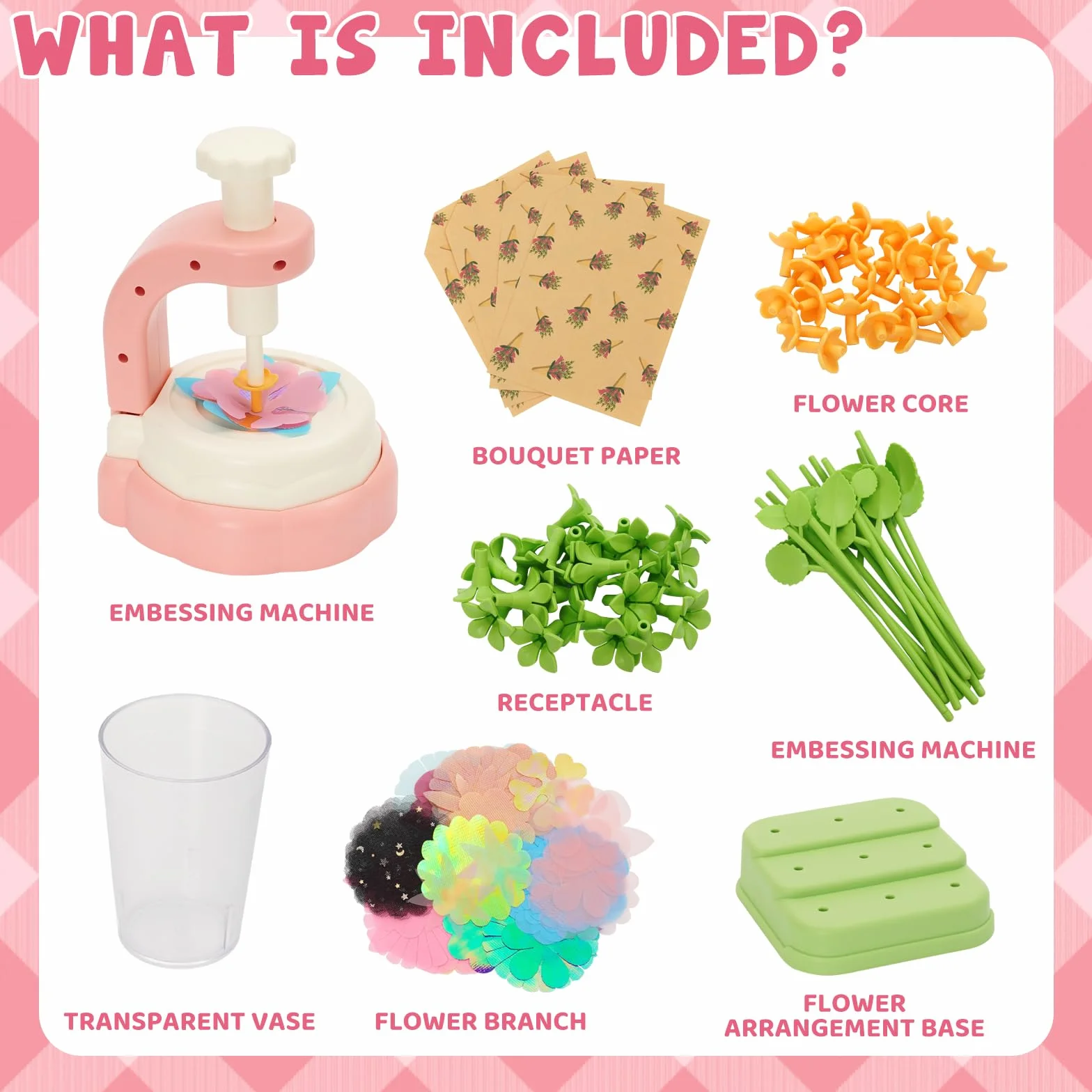 Ark miido Activité Manuelle Fille, Création Bouquet Fleurs avec Machine Fleurs Jouet Créatif pour Enfant 3 Ans+