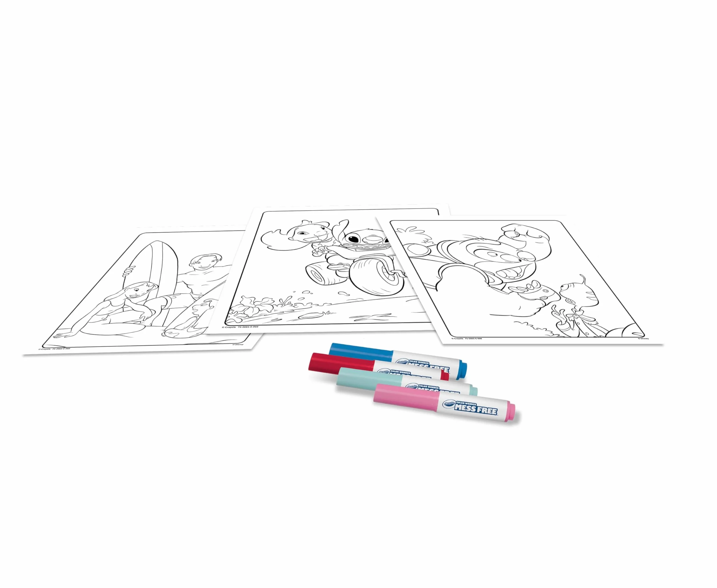 CRAYOLA Color Wonder Kit Coloriage 18 Pages 4 Feutres Anti-tache Lilo & Stitch Enfants 3-5 Ans