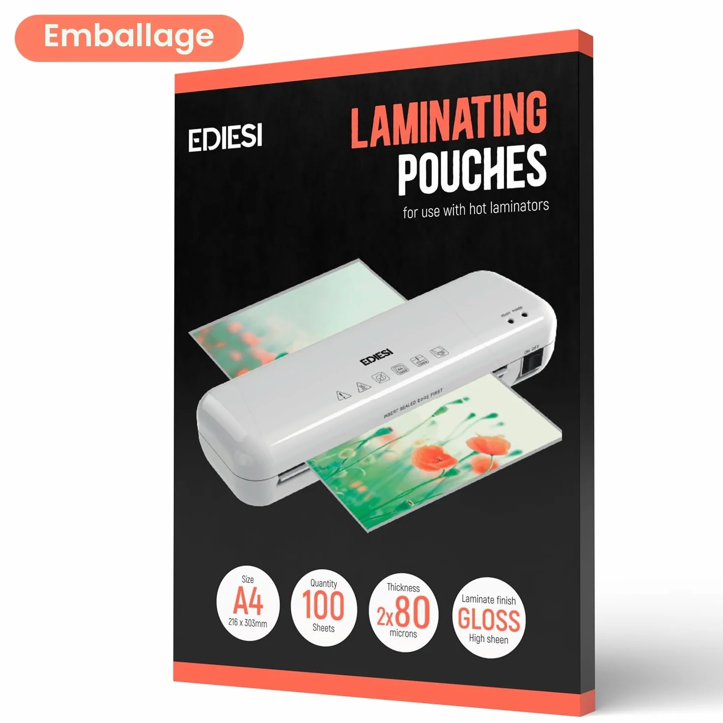 Pochette Plastifieuse A4 100 Pièces Finition Brillante Photos Affiches Loisirs Créatifs