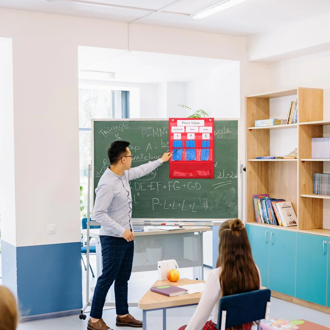 LALAFINA Tableau à Poches pour Compter avec 30 Cartes Numériques 200 Pailles 20 Élastiques Suspendu Enseignement Comptage