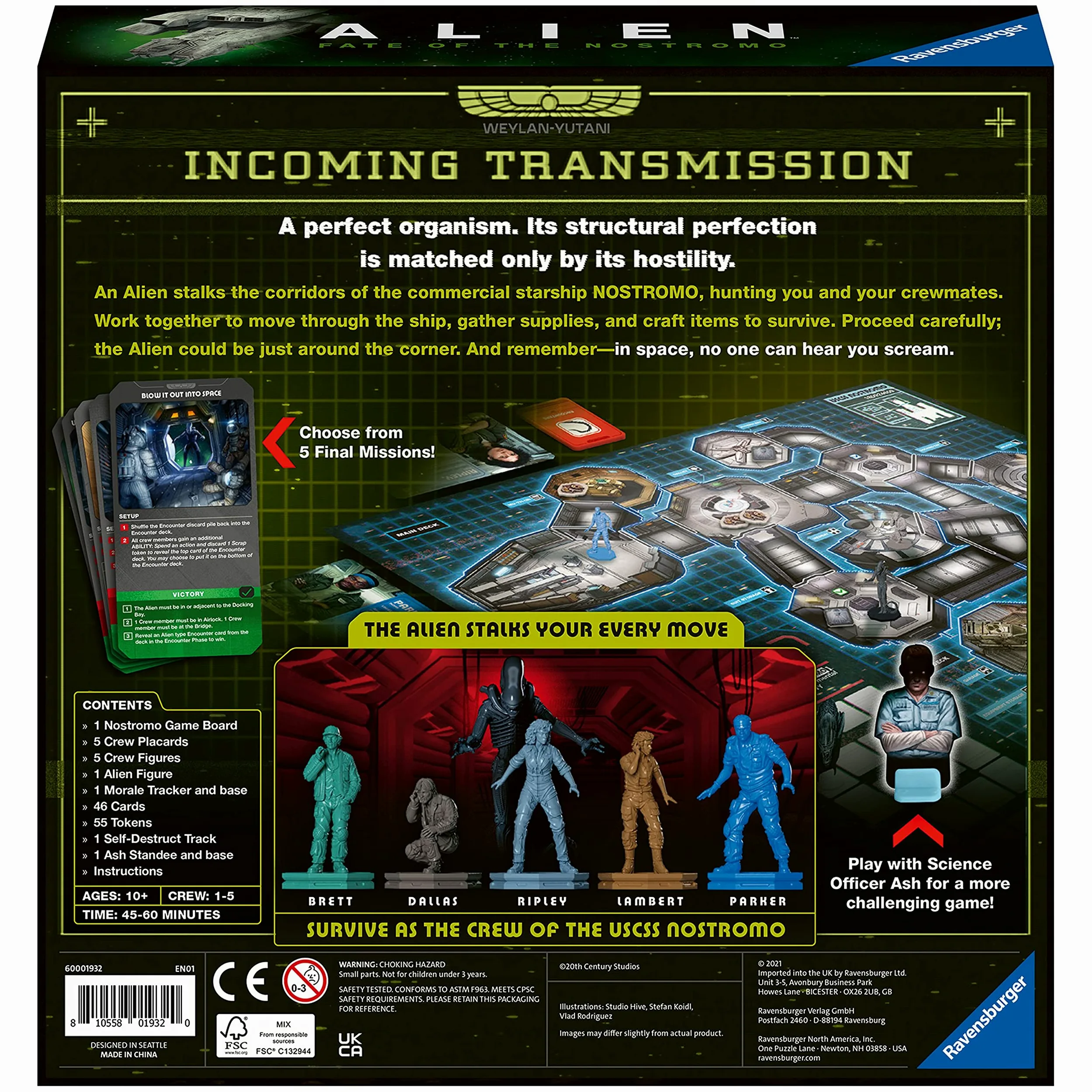 Ravensburger Alien: Fate of The Nostromo Jeu de société à partir de 10 Ans - Un Jeu de stratégie coopératif de Suspense