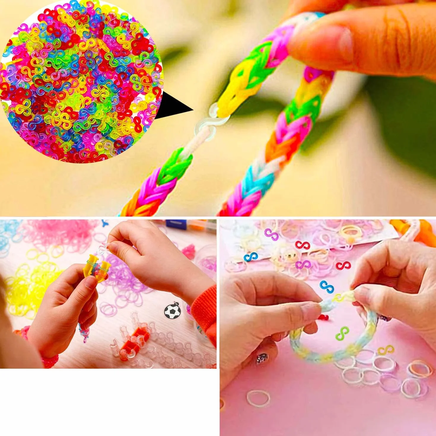 Bandes S Clips 500 Pièces Clips de Métiers à Tisser en Plastique Multicolore
