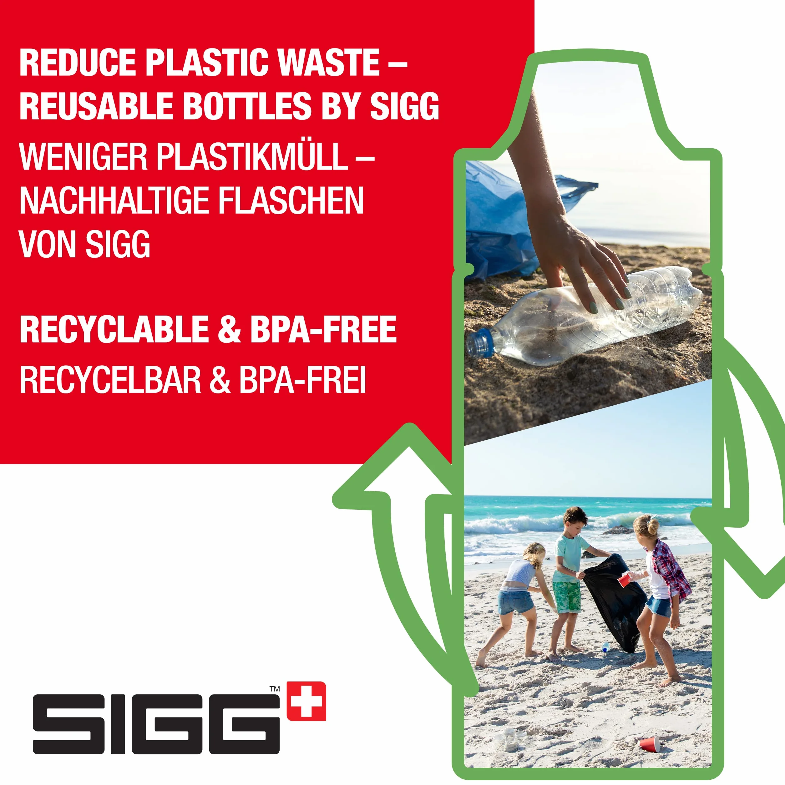 Sigg Gourde Enfant Aluminium Paille 0,4L Étanche Sans BPA Vert Motif Renard Indien