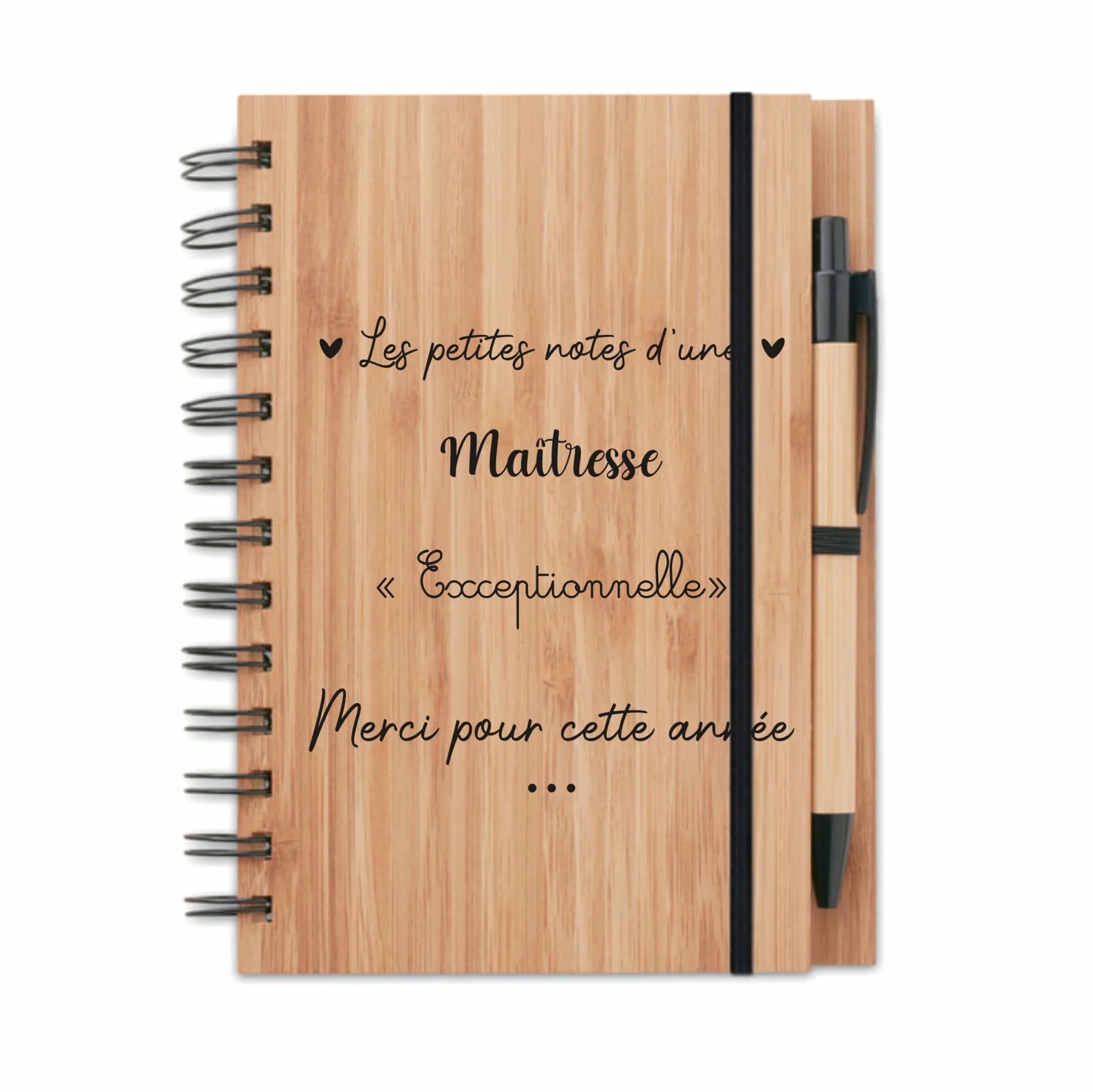 Carnet maîtresse + stylo maîtresse – Cadeau fin d'année pour maîtresse ou maître, école