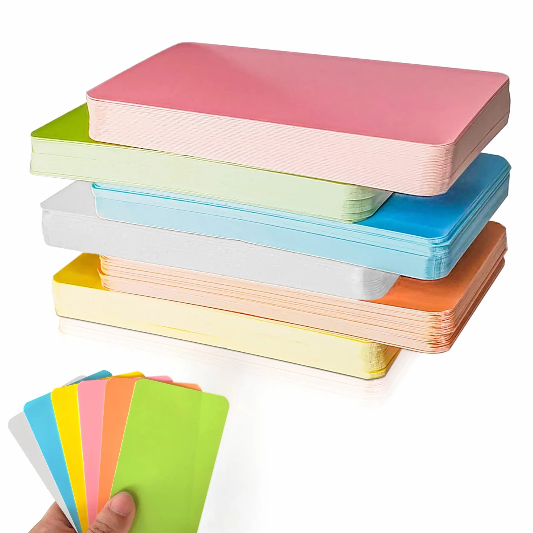 Lot de 200 cartes vierges en papier kraft 6 couleurs cartes de visite mémoire