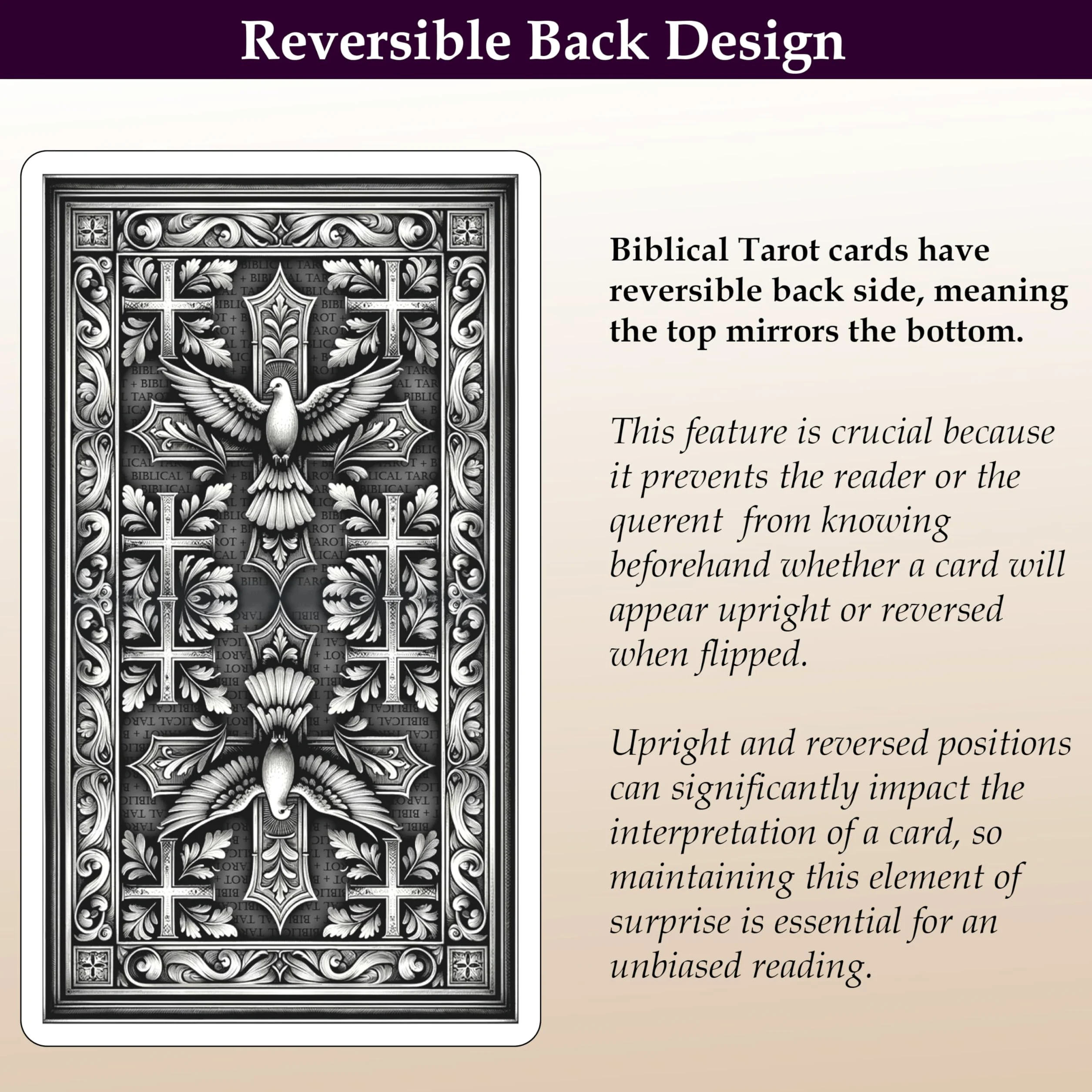 Deck : jeu de 78 cartes et guide Unique, basé sur la sagesse de la Bible Qualité supérieure Flexible et facile à mélanger Impression très détaillée