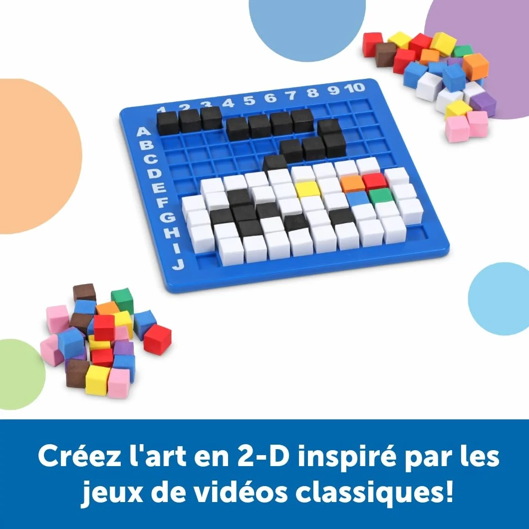 Learning Resources STEM Explorers Pixel Art Challenge, Jeu éducatif Codage sans écran 5-8 Ans, 400 Pixels, Base 10x10