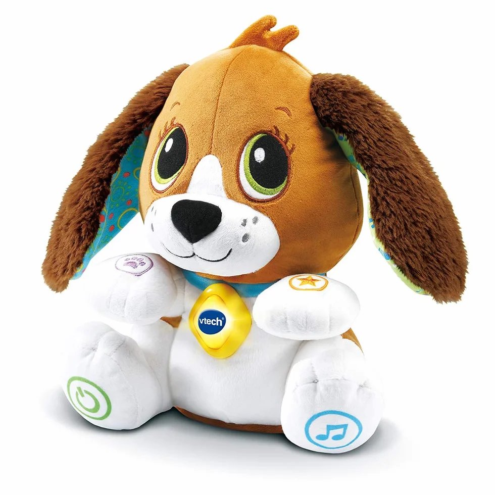 VTech Toutou Parle avec Moi, Jouet Chien Interactif Qui Répète, Bouge la Tête et Les Oreilles, Peluche Bébé à Fonctions, Jeu Éducatif, Cadeau Enfant Dès 1 an
