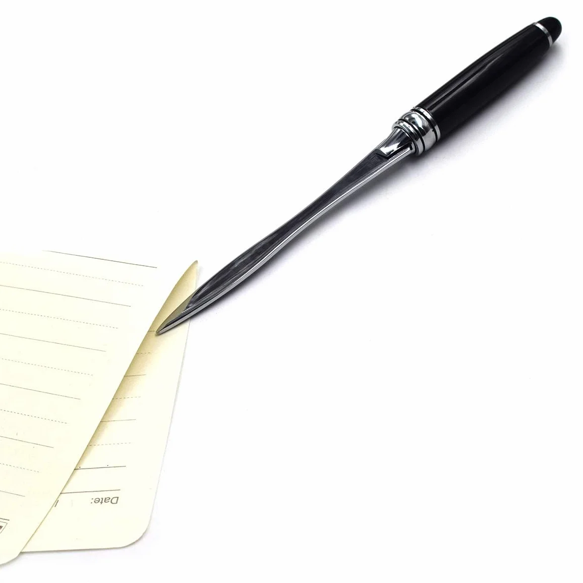 Ouvre Lettre Métal Noir Coupe Papier Élégant