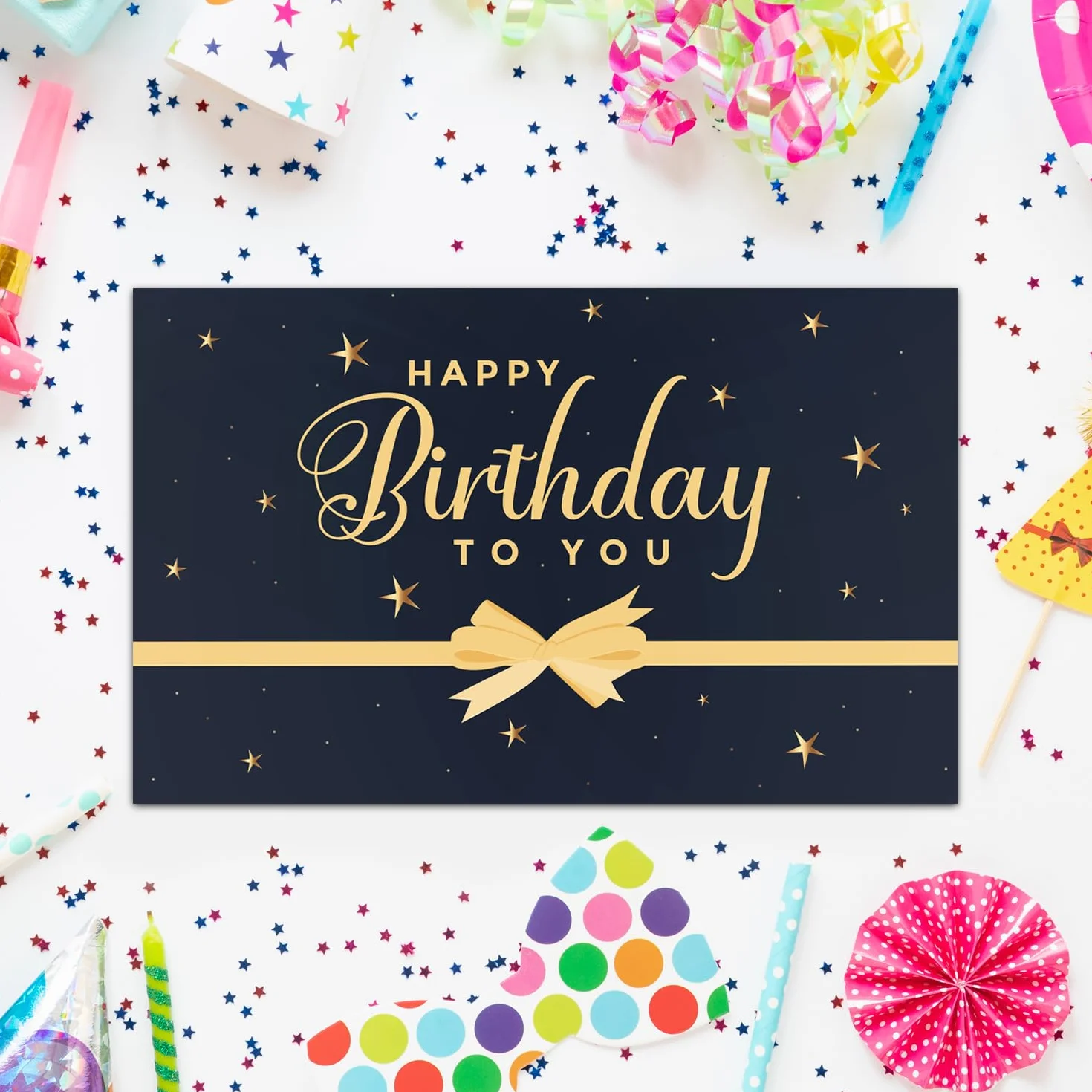 FETTIPOP 2 en 1 Boum Enveloppe Explosion Confettis Anniversaire Noir Premium 22 x 24 cm