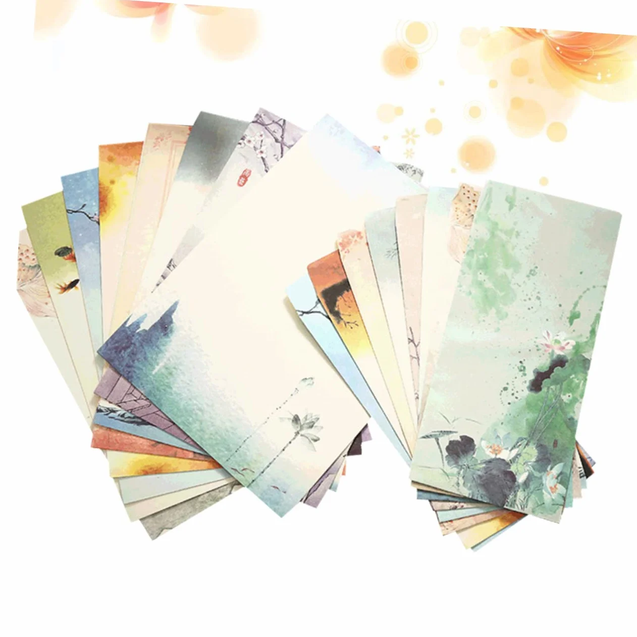 HOMSFOU Set de 12 Papier à Lettres et Enveloppes Style Chinois Motifs Imprimés