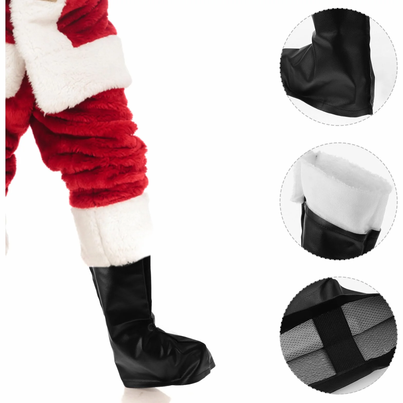 ABOOFAN Costume de Botte de Père Noël Halloween Cosplay Couverture de Bottes Poignets