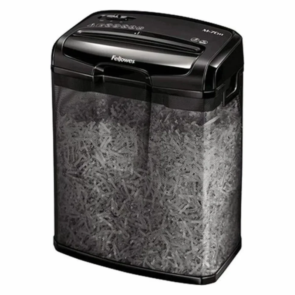 Fellowes M-7CM Destructeur de Documents Coupe Croisée 7 Feuilles 13L Noir
