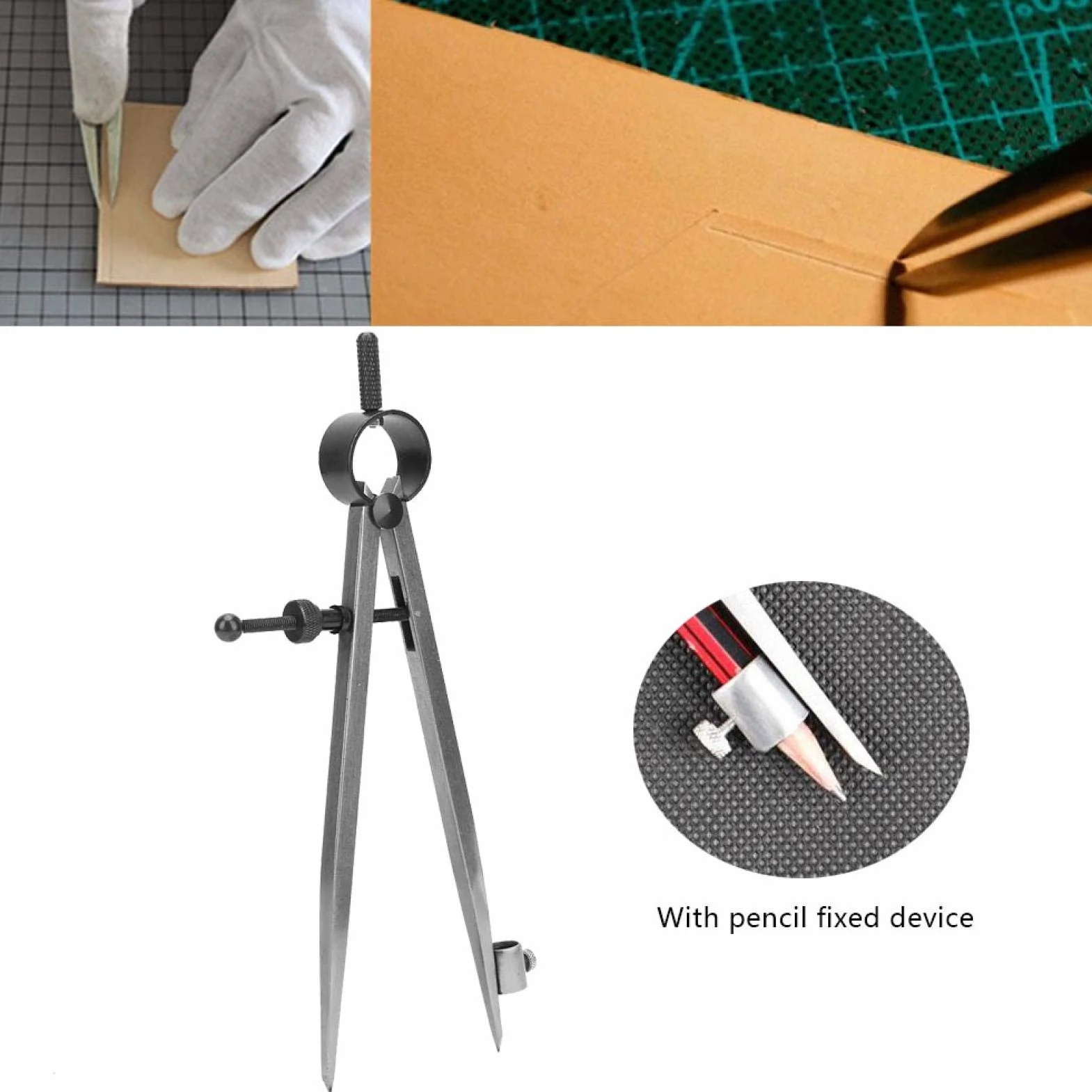 Compas Menuisier Métal 150mm, Outil Rotatif Traceur Dessin Ligne Artisanat