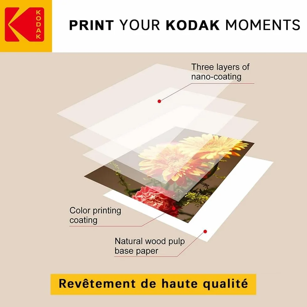 KODAK Picture Paper Papier Photo Brillant A4 180g/m² 50 Feuilles Jet d'Encre