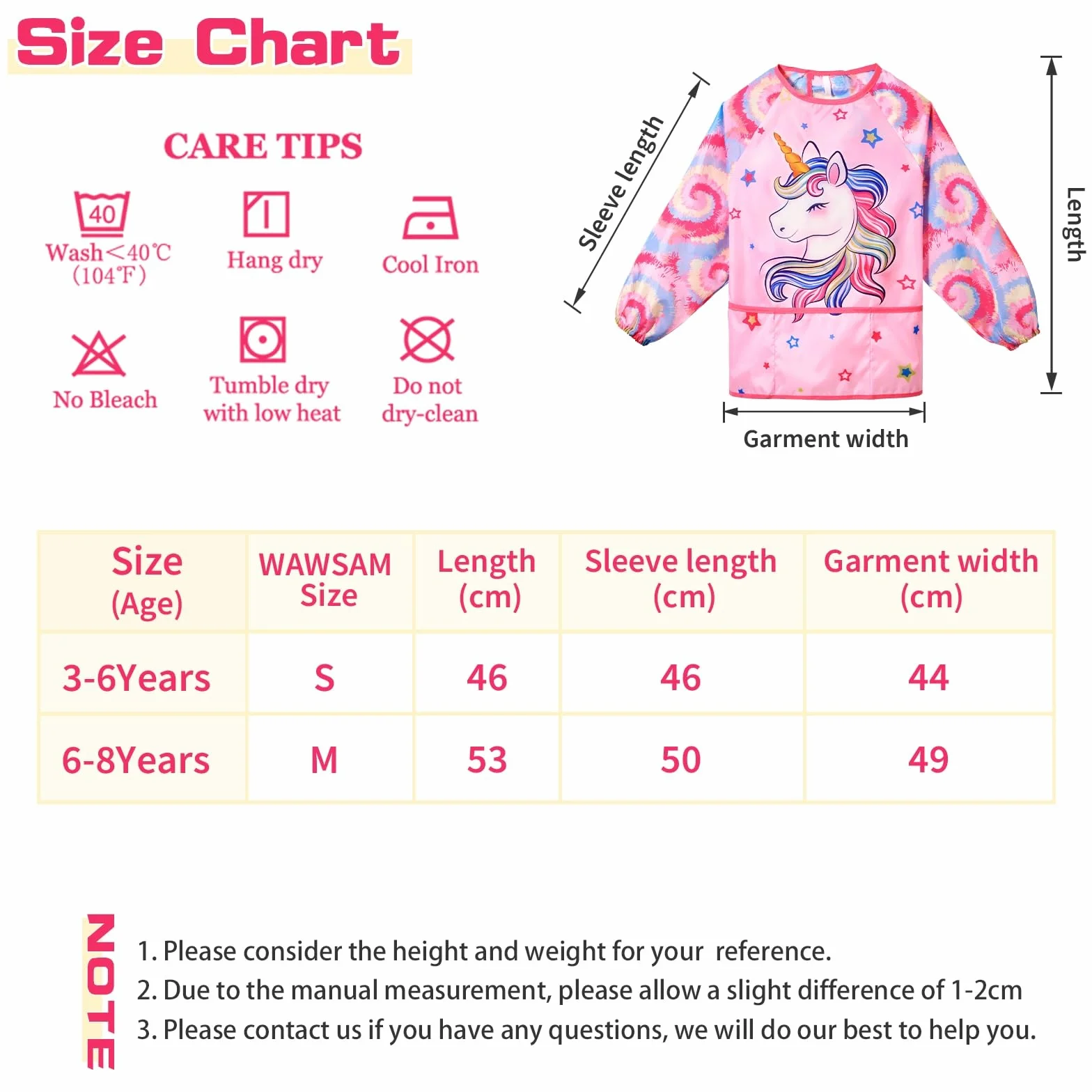 WERNNSAI Tablier Peinture Enfant pour Garçons et Filles 3-12 Ans