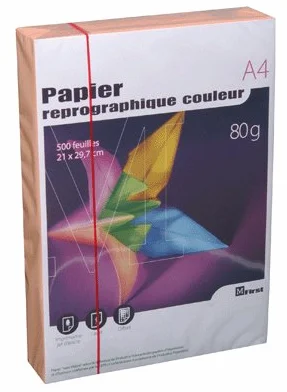 Papier A4 Couleur Saumon pastel 80 gr Lot de 500 feuilles