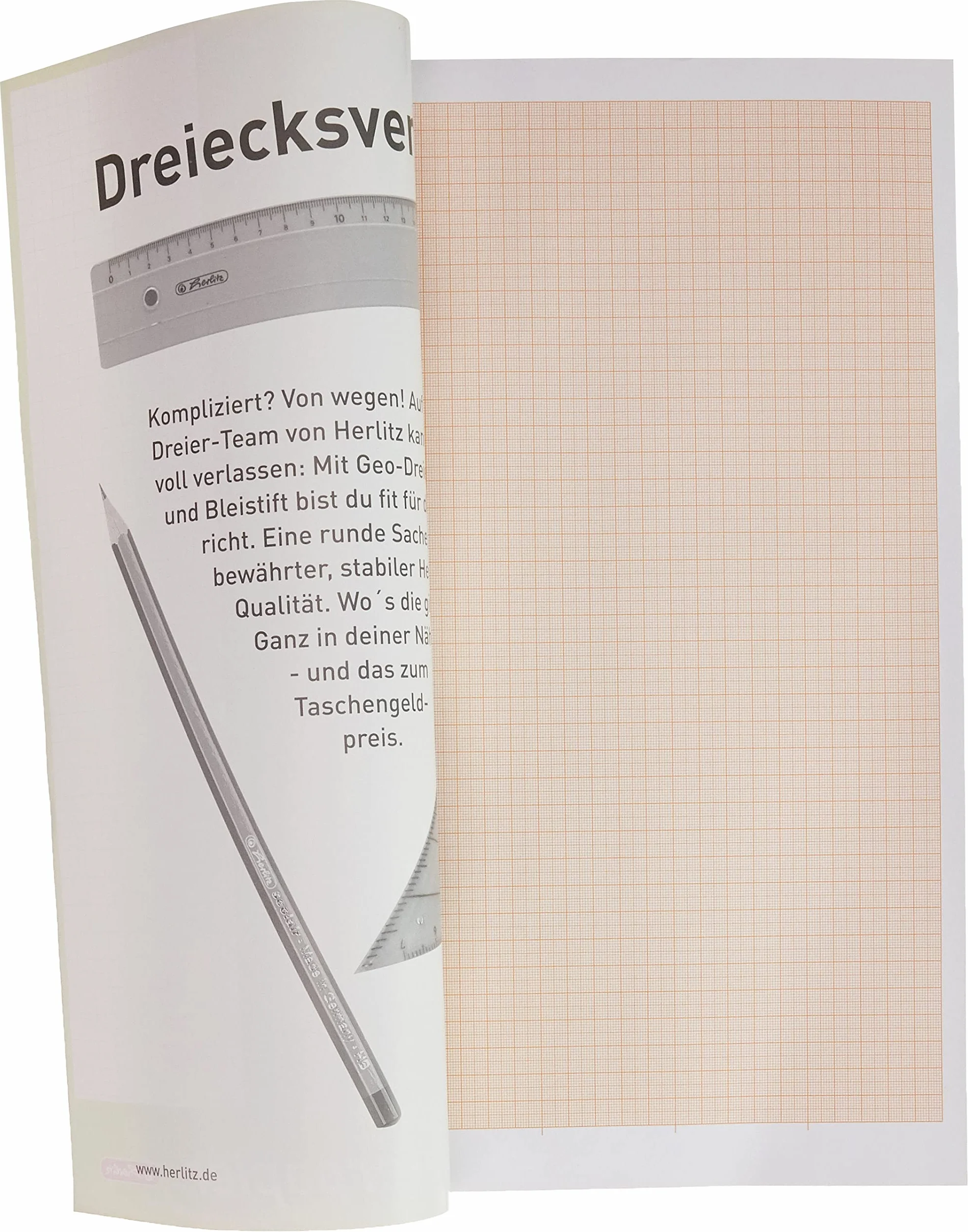 Herlitz Bloc de feuilles de papier millimétré A3, 20 feuilles