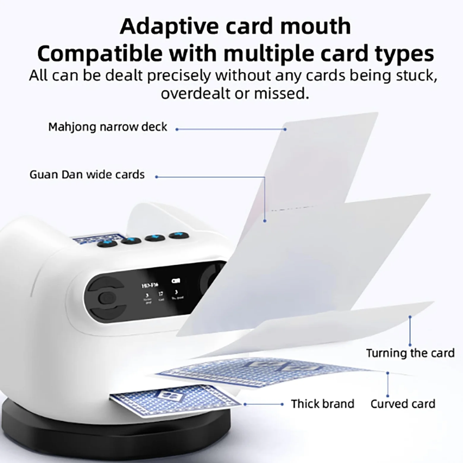 Mélangeur automatique de cartes et distributeur de cartes avec écran LCD, détection intelligente, rotation à 360 degrés, rechargeable pour poker, rami, jeux Uno