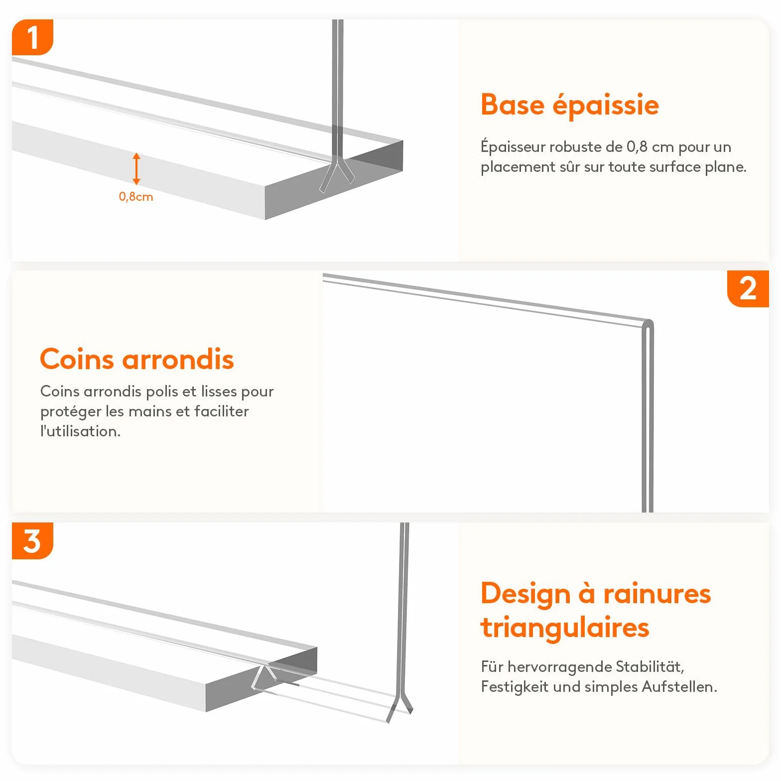 Lifewit Porte Affiche A4 Acrylique Transparent, Présentoir Table Forme T, 30x21 cm Lot 6