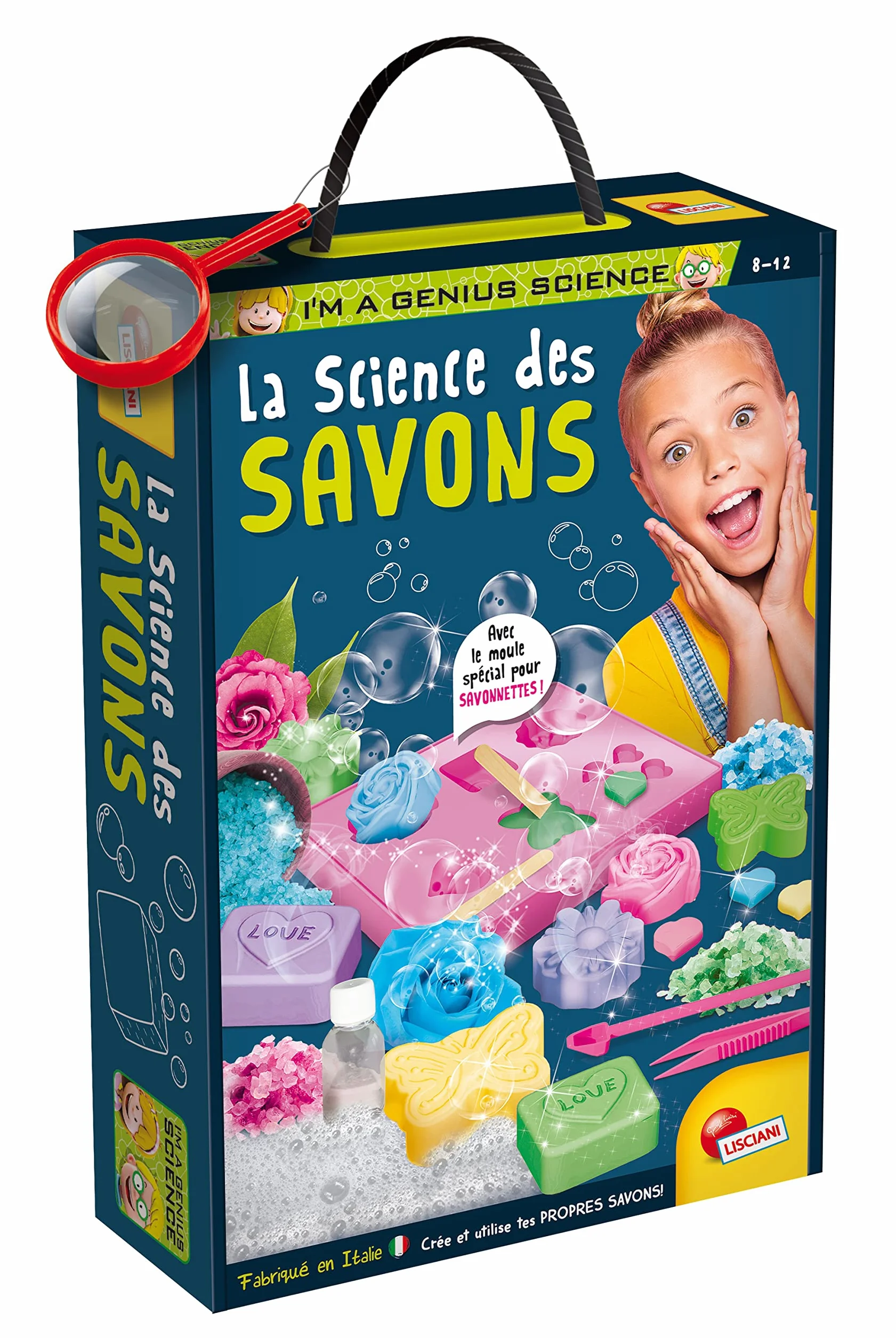 Lisciani I'M A GENIUS SCIENCE La Science des Savons Kit Création Savons Personnalisés Jeu Scientifique Enfant 8 Ans Fabriqué Italie