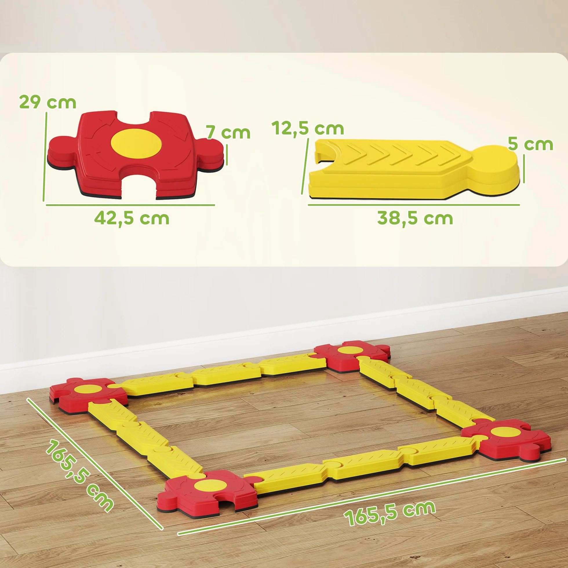 AIYAPLAY Poutre d'équilibre enfants 4 pierres équilibre jouet sensoriel coordination stabilité planche intérieur extérieur 3-8 ans