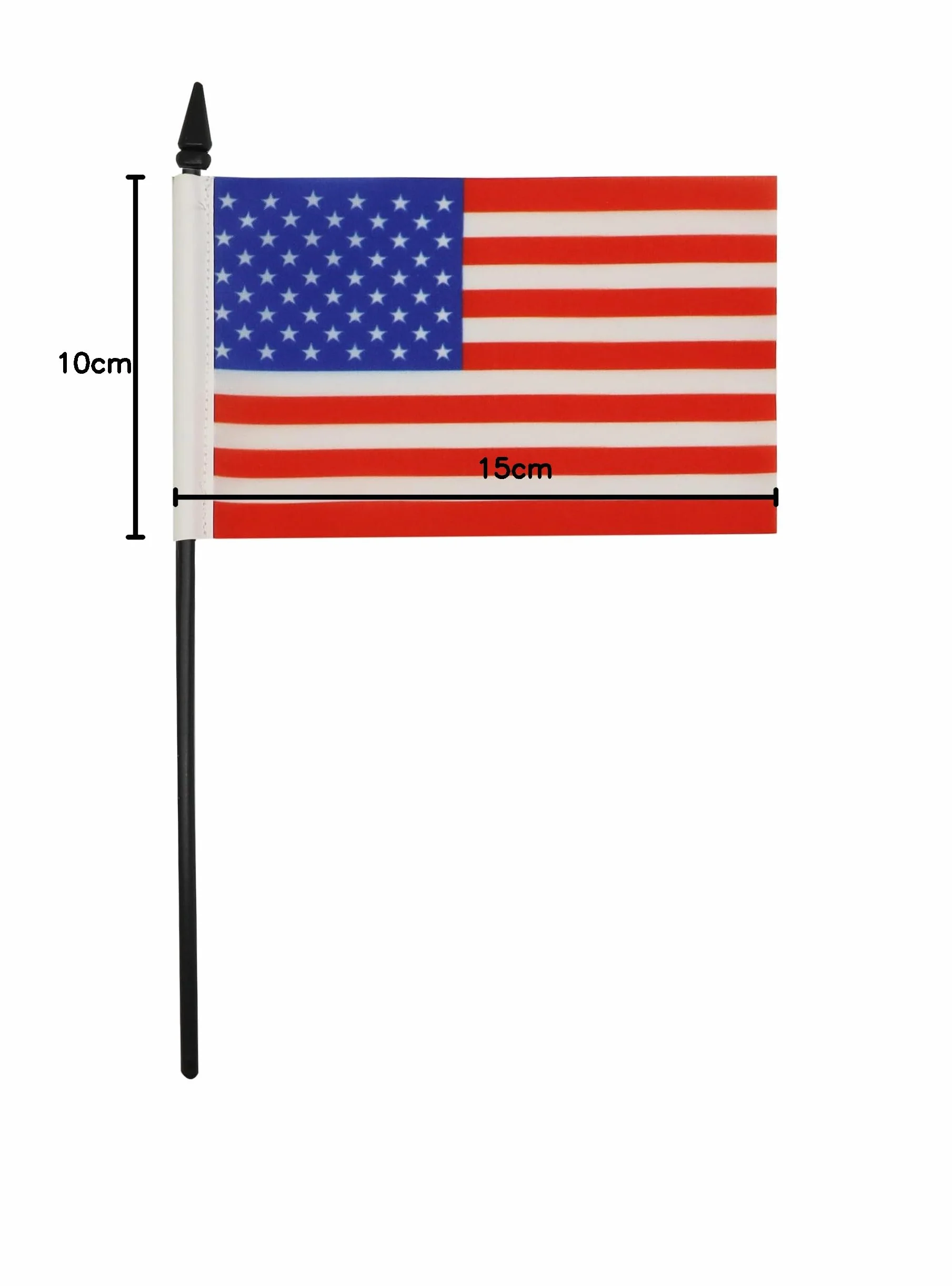 AZ FLAG Drapeau De Table Etats-Unis 15x10 cm Mini Drapeau Américain Bureau 100% Polyester Hampe 25cm Socle Plastique Noir