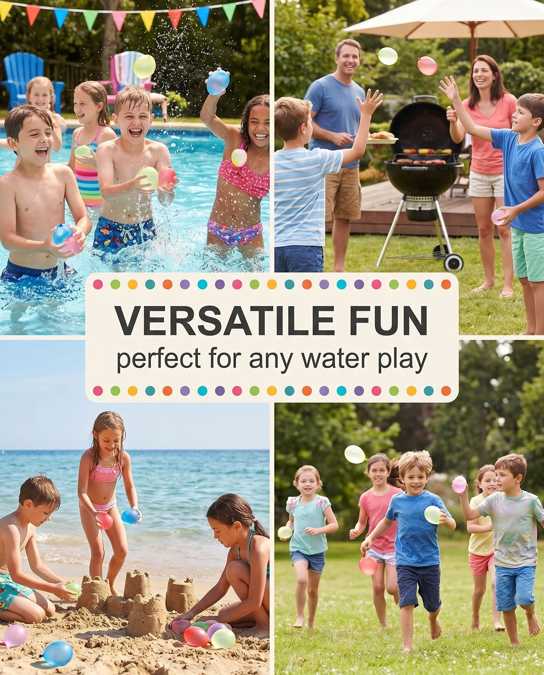 Bombes à Eau Réutilisables Auto-Scellantes Magnétiques – Remplissage Rapide Multicolores | Jouet d'Été Écologique pour Piscine Plage Jardin Enfants