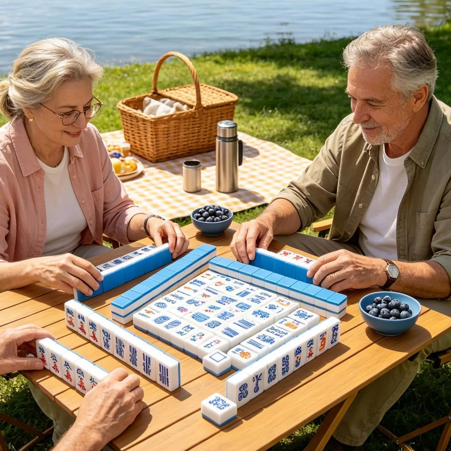 Coffret de tuiles de Mahjong De Société Américain en Acrylique 160 | Set de tuiles de Mahjong Idéal pour voyages, maison, piscine, adultes, fêtes, débutants et joueurs expérimentés